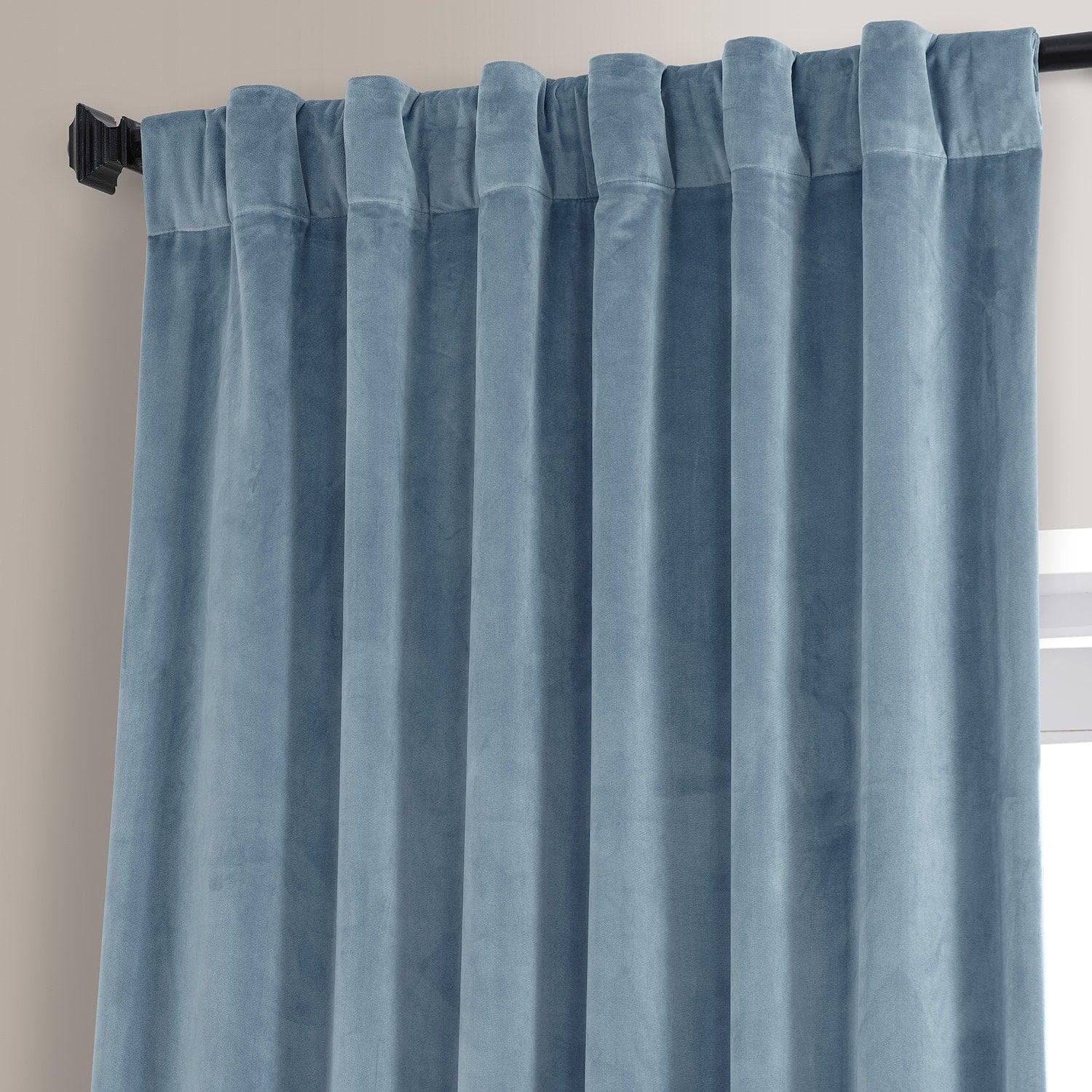 Luxury Copenhagen Blue Signature Plush Velvet Blackout Curtains for Bedroom & Hotel - Thermal Insulated, Noise Reducing, Light Blocking Drapes for Better Sleep & Privacy