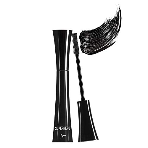 IT Cosmetics Superhero Mascara - Volumizing & Lengthening Mascara in Super Black | Collagen, Biotin & Peptides Formula | Lifts, Separates & Conditions Lashes | 0.3 fl oz | Perfect for Everyday Wear & Special Occasions