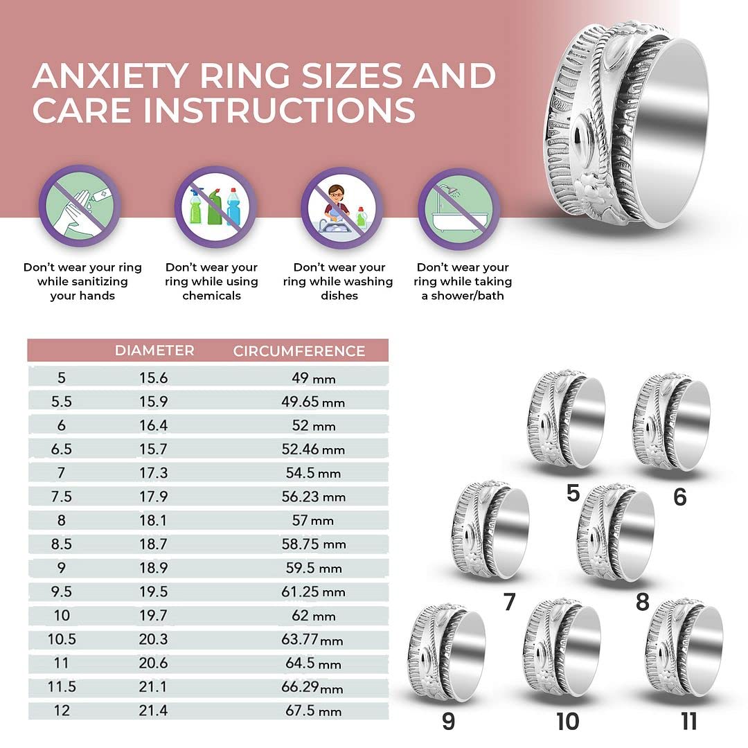 925 Sterling Silver Mom Spinner Ring for Women - Elegant Jewelry Gift for Birthday, Mother's Day & Special Occasions | Perfect for Daily Wear, Gifting & Stress Relief
