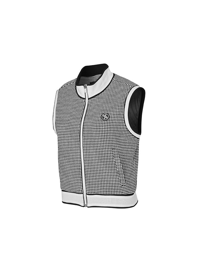 Houndstooth Zip Up Vest for Women & Men - Classic Checkered Pattern, Lightweight & Stylish - Perfect for Fall, Winter & Outdoor Activities