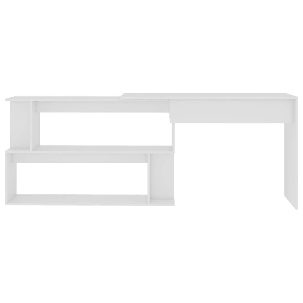 Rotating L-Shaped Corner Desk with Open Storage Compartments - 47.2