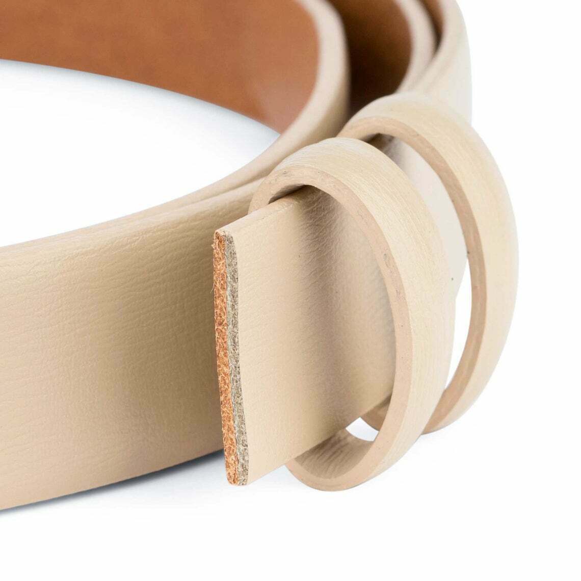 Authentic Beige Leather Belt for Women - 1