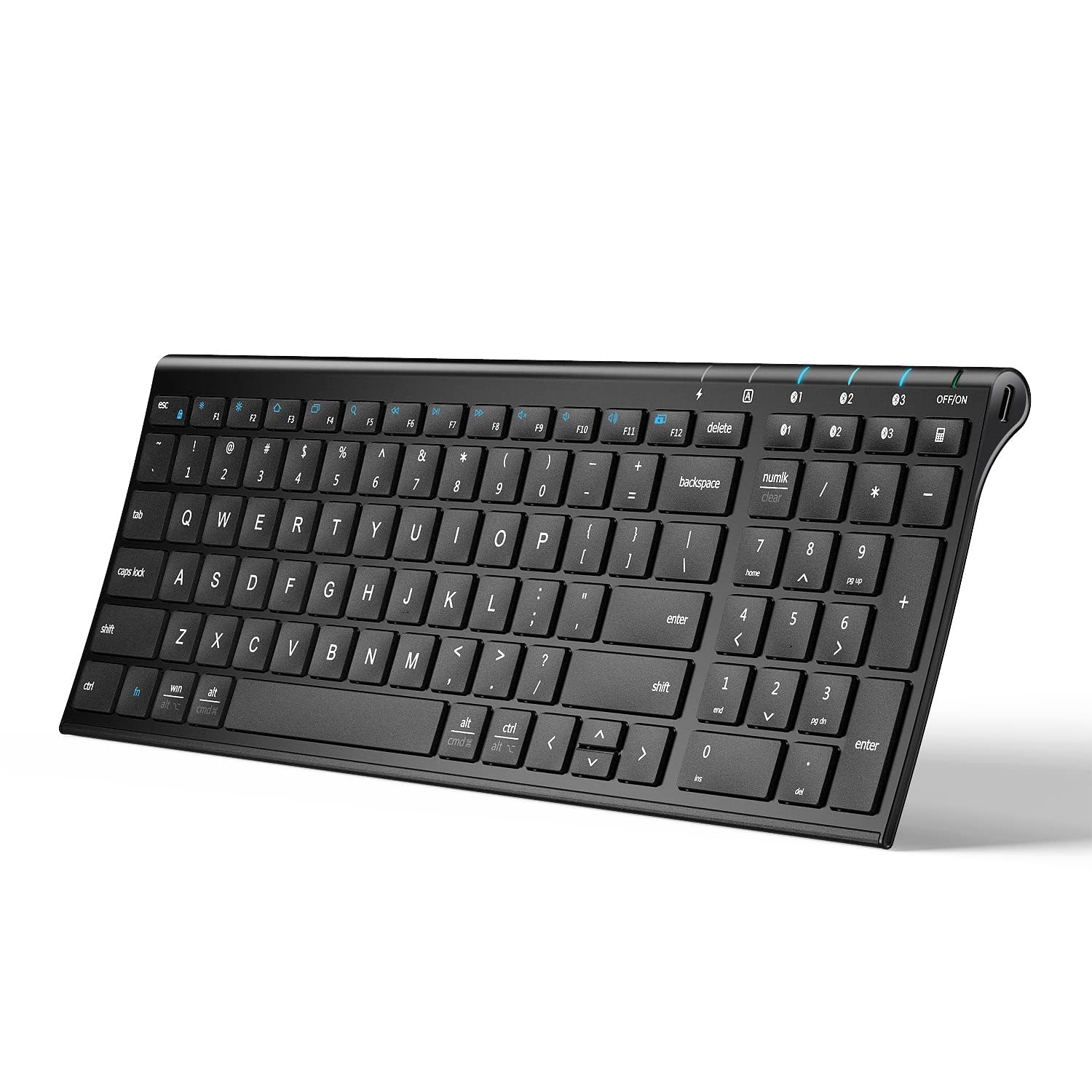 iClever BK10 Bluetooth 5.1 Keyboard - Wireless, Rechargeable, Multi-Device for Mac/Windows/iOS/Android - Perfect for Office & Travel
