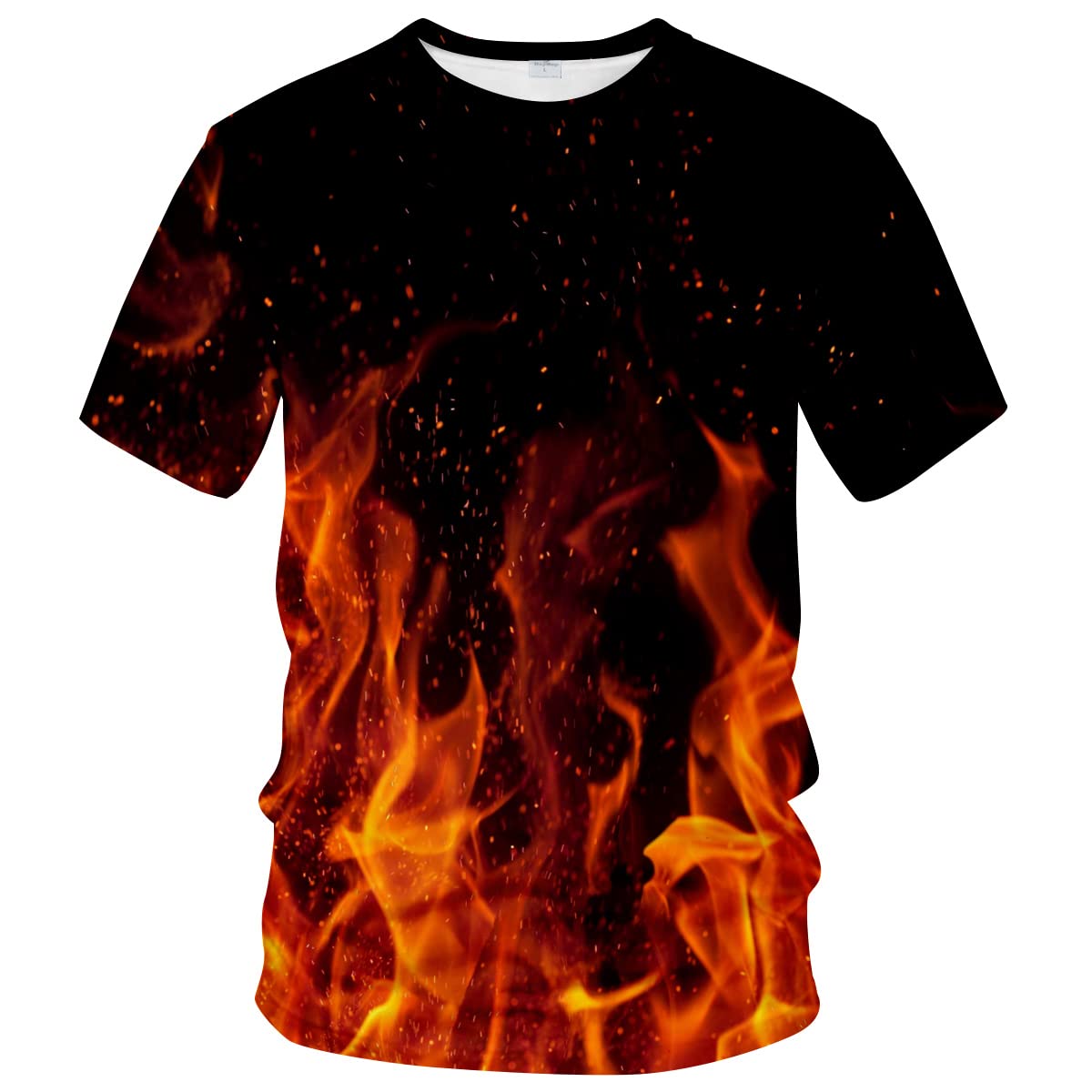 Lurhonp Funny Graphic Short Sleeve T-Shirt - 3D Printed Flame Design Casual Tee for Men & Women | Perfect for Parties, Gifts & Everyday Wear