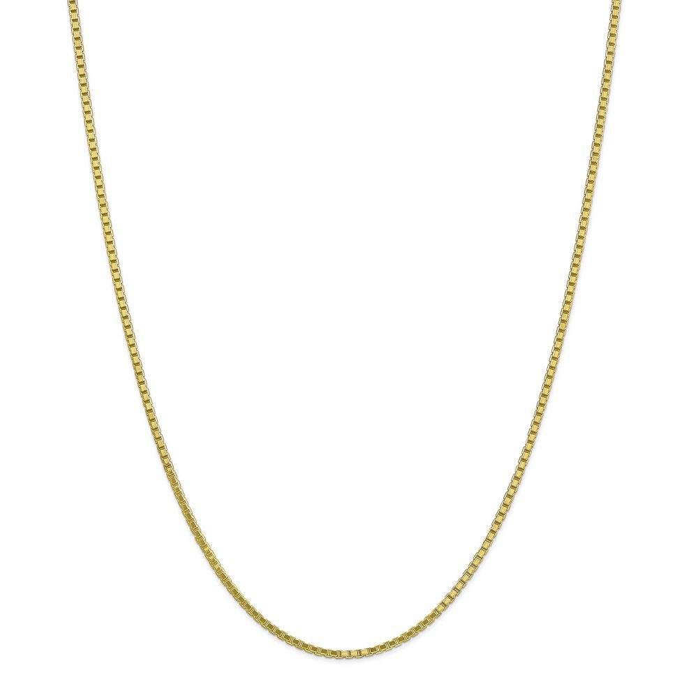 10K Solid Yellow Gold 1.9mm Box Chain Necklace with Lobster Clasp - Dainty Everyday Jewelry for Women, Perfect Gift for Birthday, Anniversary & Valentine's Day
