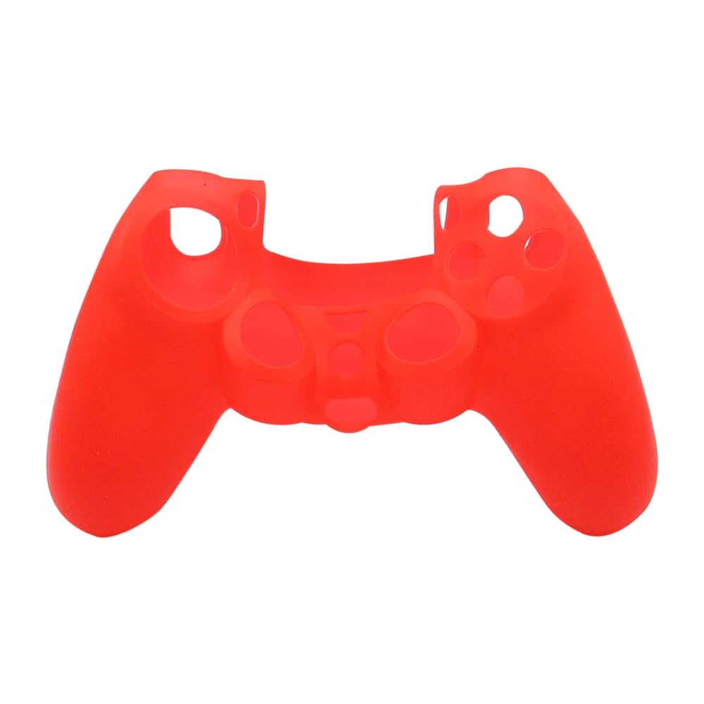 Soft Silicone Protective Cover for PS4 Controller - Shockproof & Anti-Slip Grip - Compatible with PlayStation 4 (Red) | Perfect for Gaming, Travel & Long Play Sessions