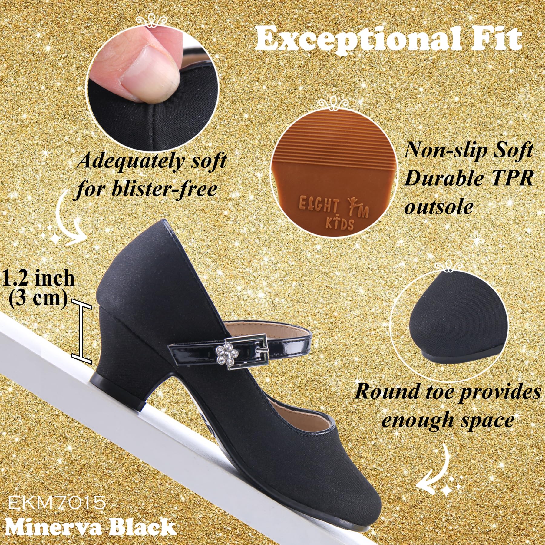 **Princess Mary Jane Shoes for Girls - Elegant High Heel Party Shoes | Flower Girl, Wedding, Communion & Special Occasion | Comfortable & Stylish Flat Shoes for Kids**    *(Perfect for weddings, birthday parties, formal events, and dress-up play!)*