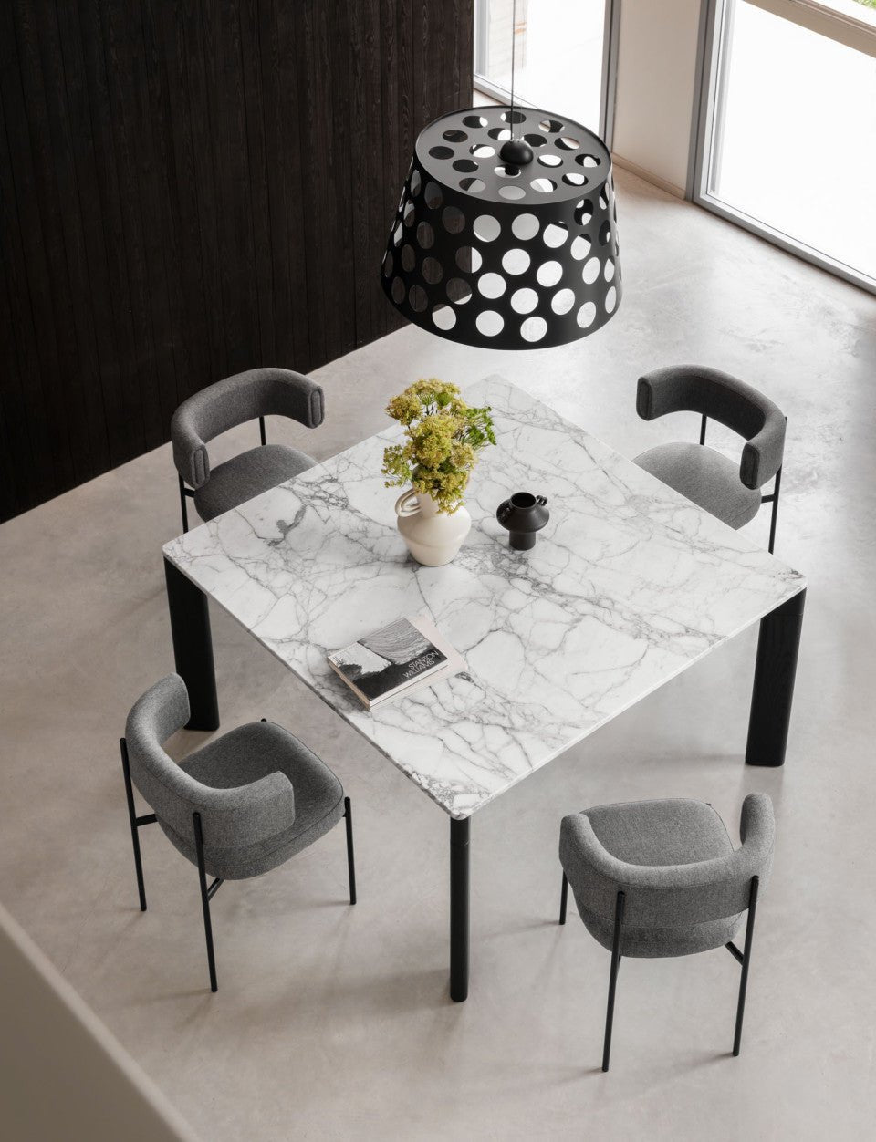 Midj Planum Modern Dining Table - Solid Wood Kitchen Table for 6 - Perfect for Dining Room, Kitchen, and Small Space Gatherings