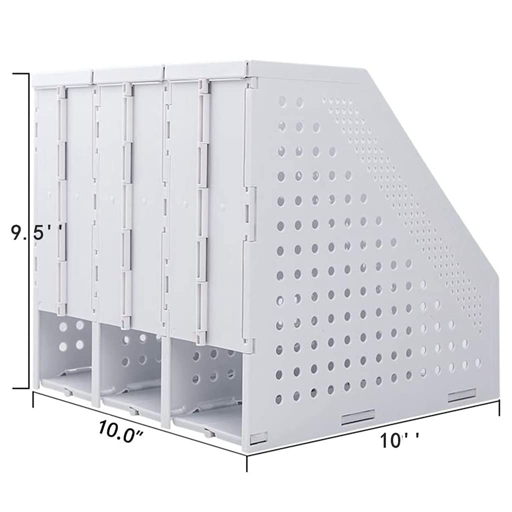 A4 Paper File Organizer - 3-Pack White Magazine Holders for Office Desk Document Storage | Perfect for Home, Office & School Organization