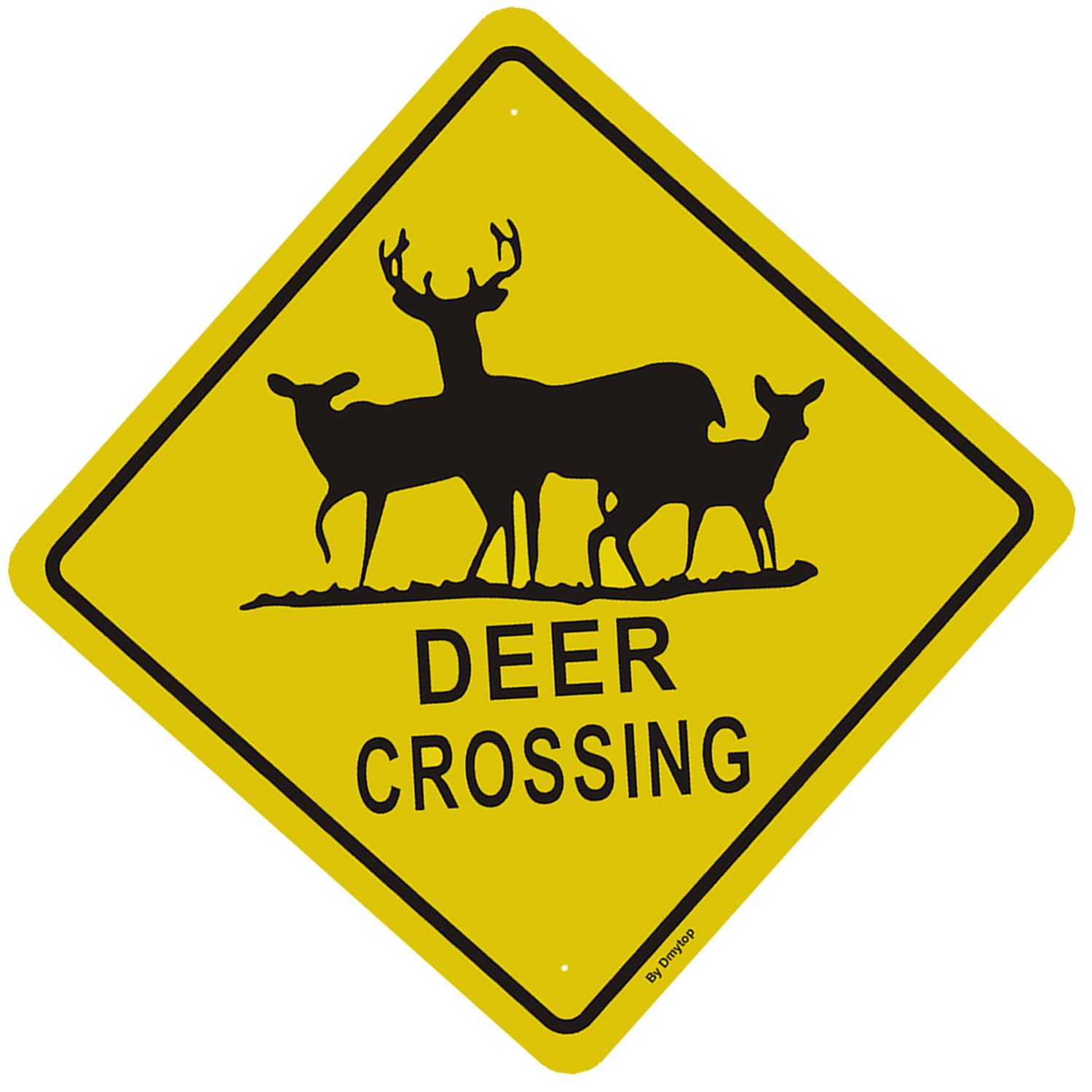 Deer Crossing Sign - 12x12 Inch Reflective Aluminum Road Sign for Wildlife Safety, Rustproof & Weatherproof - Easy Mounting for Indoor/Outdoor Use - Perfect for Highways, Parks & Rural Areas