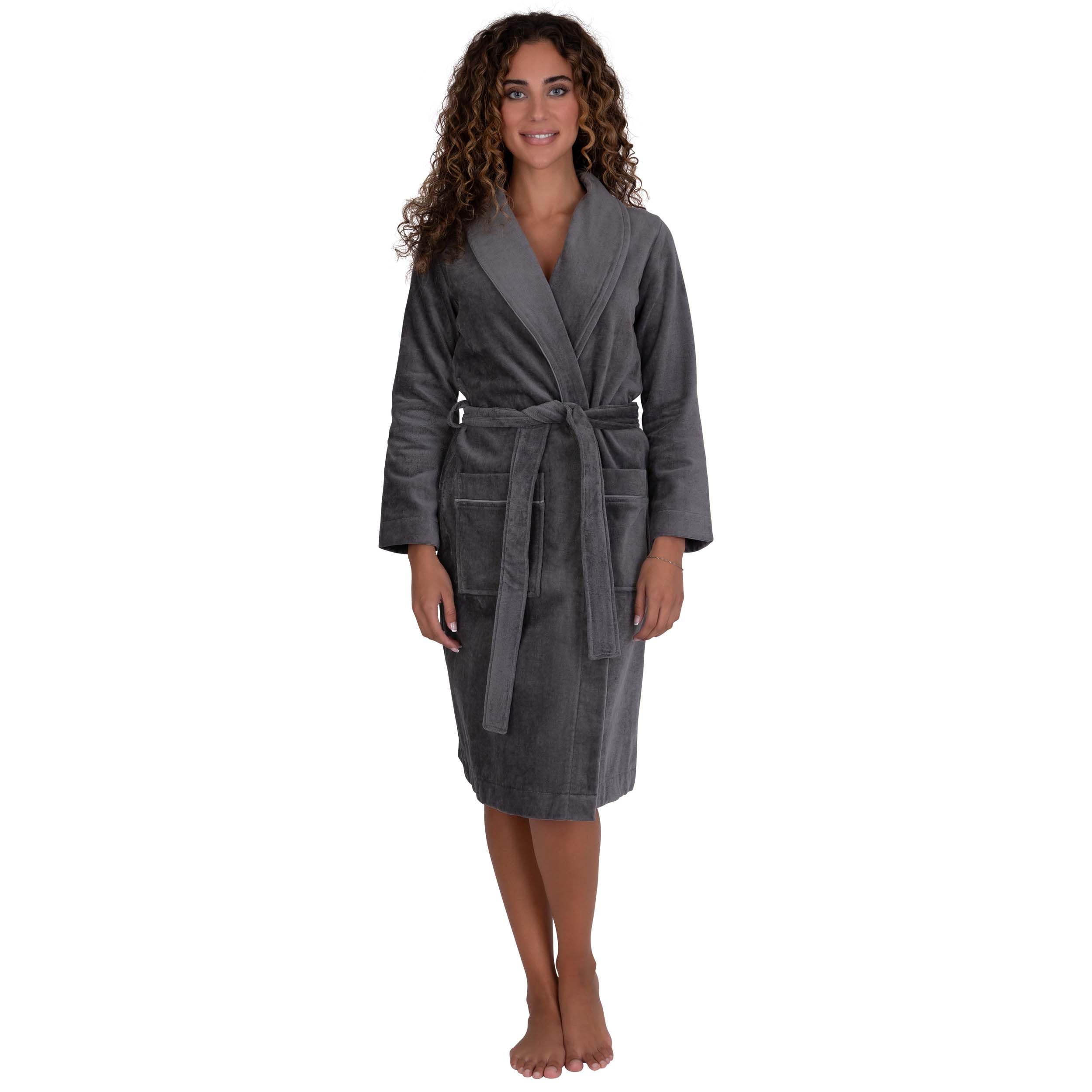 Be Relax Women's Soft Terry Cloth Bathrobe - Knee Length Spa Robe with Belt & Front Pockets | Cozy Loungewear for Home, Hotel & After Shower Relaxation