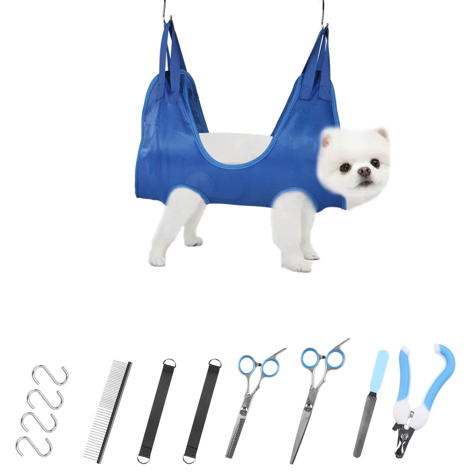 HarChen Multifunctional Pet Grooming Hammock for Small Dogs & Cats - Nail Trimming, Bathing, Haircut & Ear/Eye Care - Breathable Restraint Bag for Home Use | Perfect for Stress-Free Grooming & Vet Visits