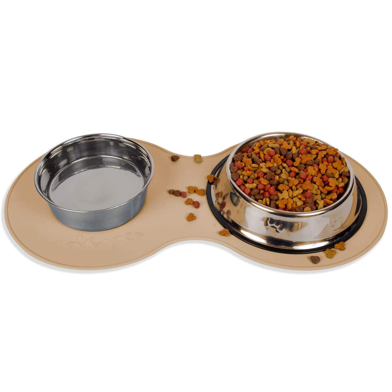 Waterproof Silicone Dog Food Mat - Non-Slip Pet Feeding Mat for Floors - Large Placemat for Water Bowl, Food Dish & Tray - Perfect for Messy Eaters & Spill Protection in Kitchen or Dining Area