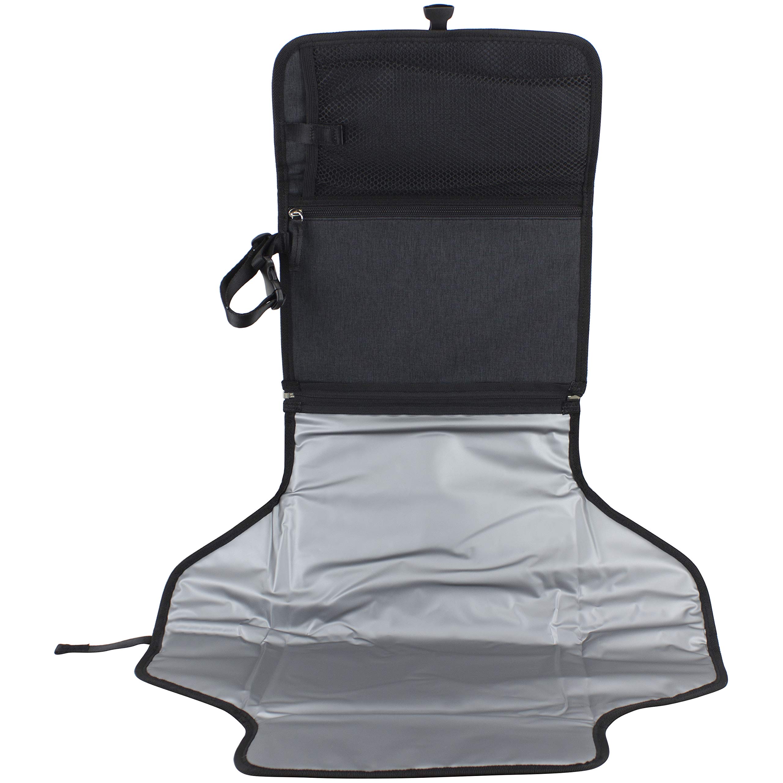 BODHI Baby Waterproof Travel Diaper Changing Pad & Kit - Portable Baby Station for On-the-Go Parents - Black Chambray - Perfect for Travel, Outings, and Quick Diaper Changes Anywhere