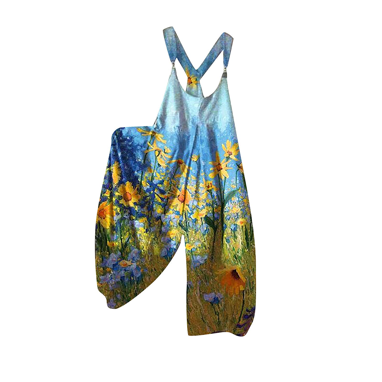 2022 Winter Skull Print Women's Overalls - Warm Cotton Baggy Wide Leg Pants, Loose Fit Romper Jumpsuit Bib Overalls for Casual Wear & Street Fashion