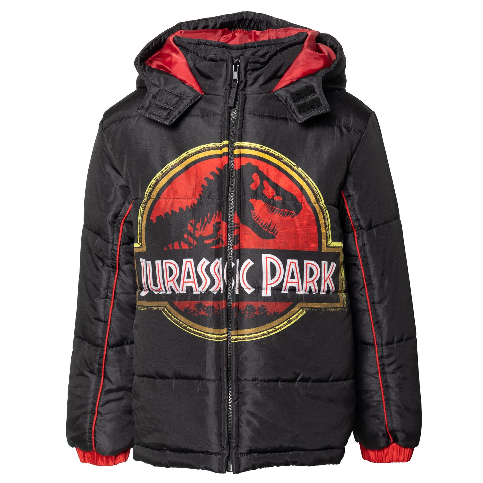 Jurassic Park Themed Zip-Up Puffer Jacket - Stylish Winter Coat for Men & Women | Perfect for Outdoor Adventures & Movie Nights