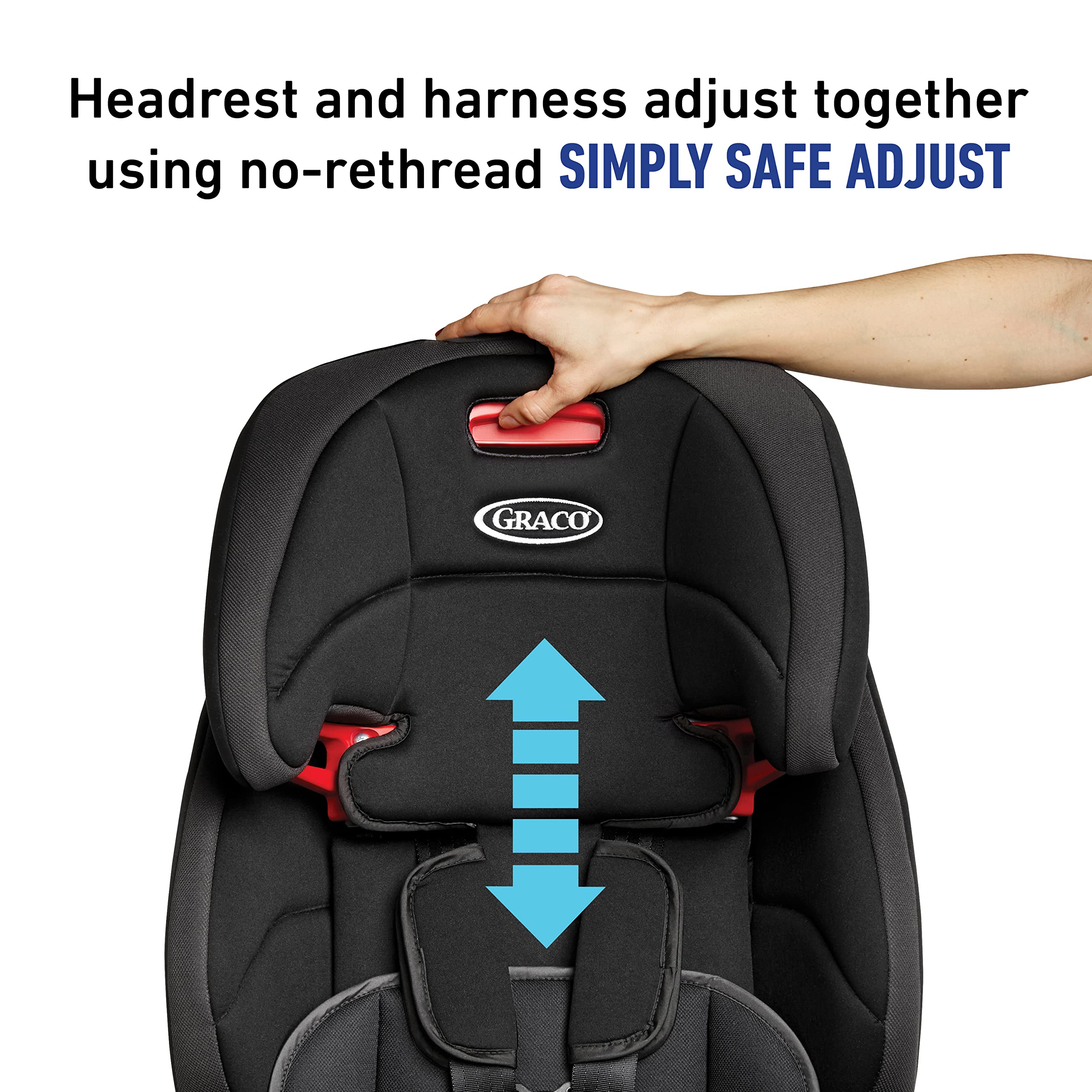 Graco Tranzitions 3-in-1 Harness Booster Car Seat for Toddlers to Big Kids (10-45kg/22-100lb) - Convertible Harness, Highback & Backless Booster - Safety Certified - Perfect for School, Travel & Family Road Trips