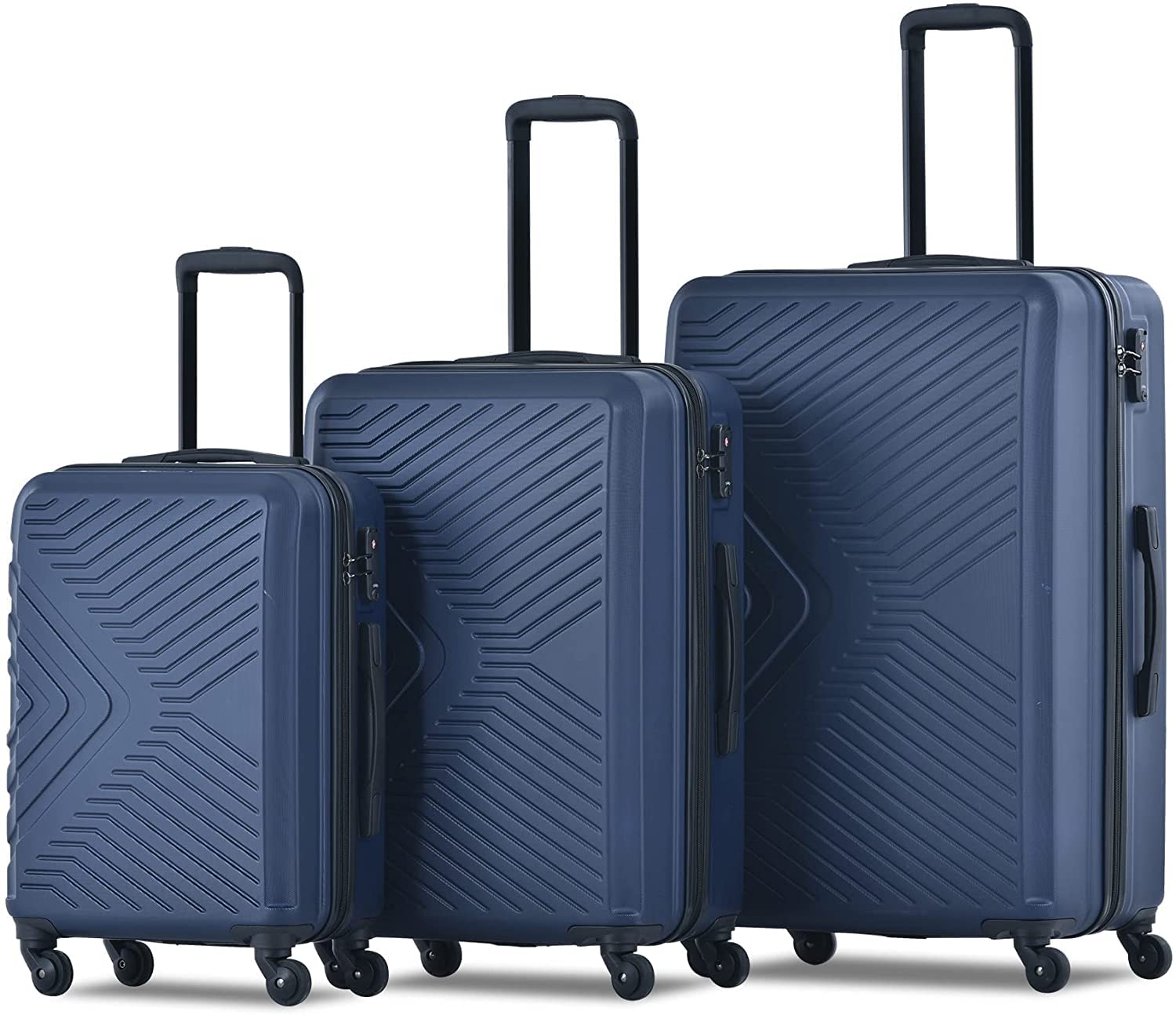 Travelhouse 3-Piece Lightweight Hardside Luggage Set with Spinner Wheels & TSA Lock - 20