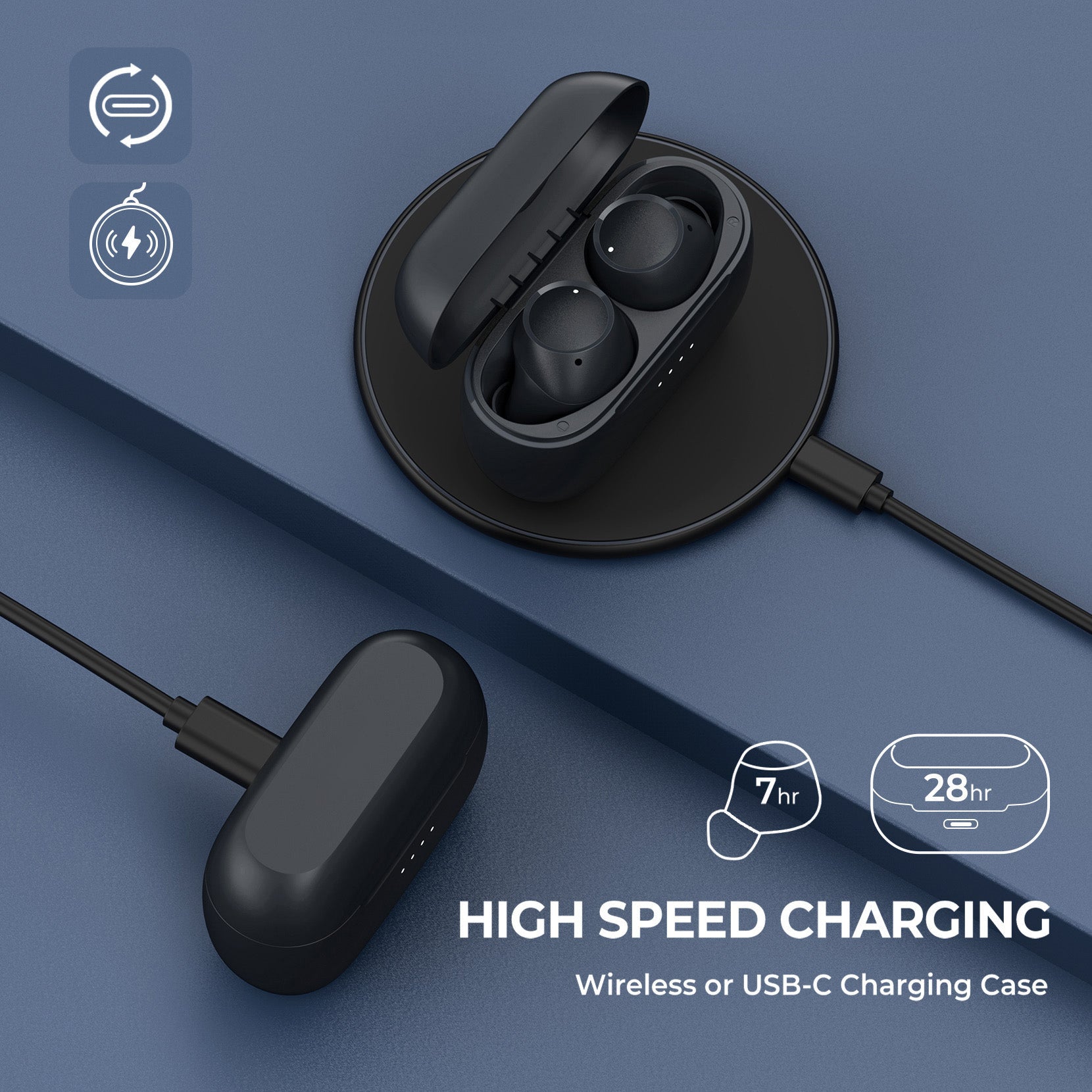 MPOW ANC Wireless Earbuds Bluetooth 5.2 with Active Noise Cancellation, 35H Playtime - Perfect for Workouts, Commuting & Travel