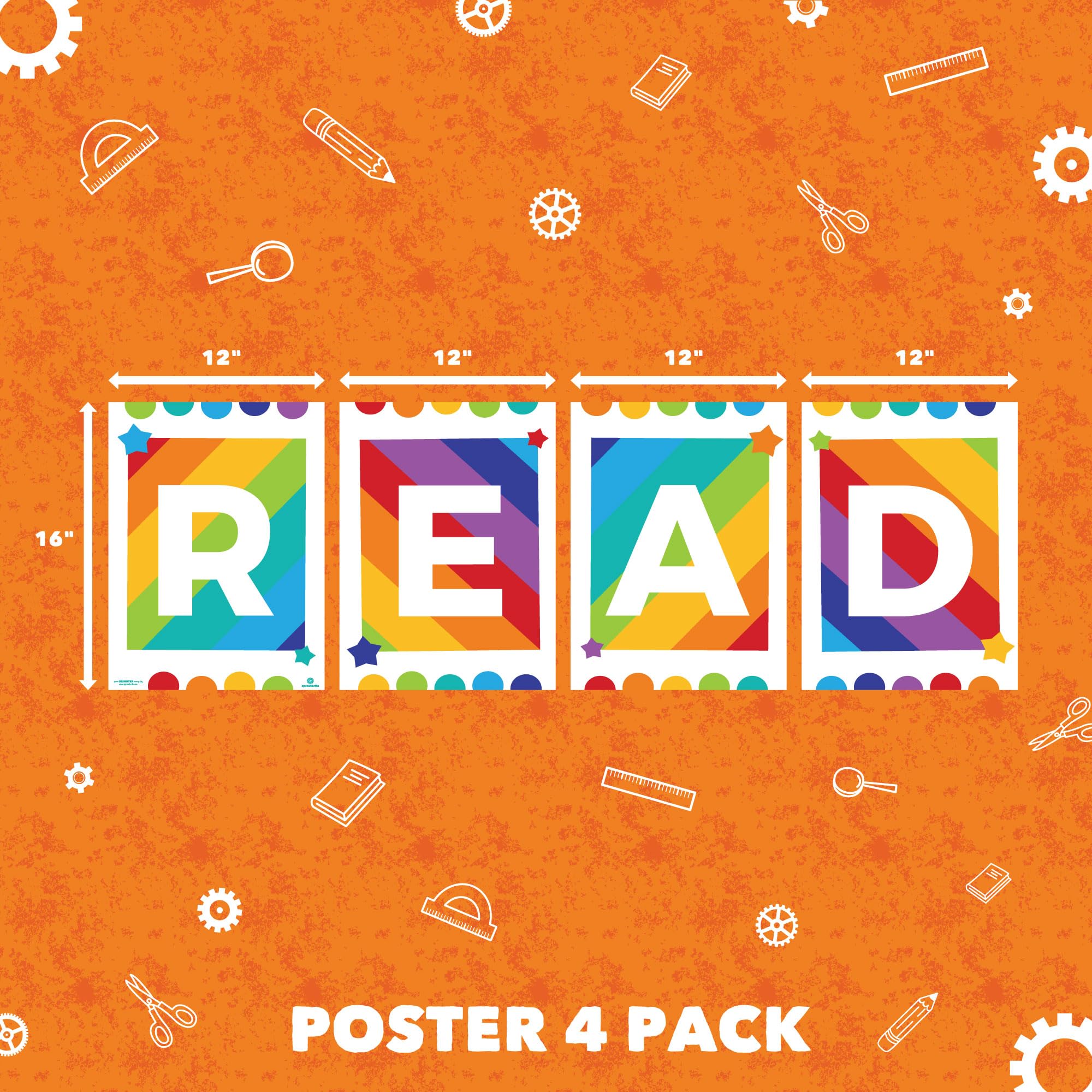 Vibrant Reading Posters for Classroom Decor - Inspirational Bulletin Board & Wall Art for Preschool, Elementary & Middle School Teachers | Perfect for Libraries, Reading Corners & Learning Spaces
