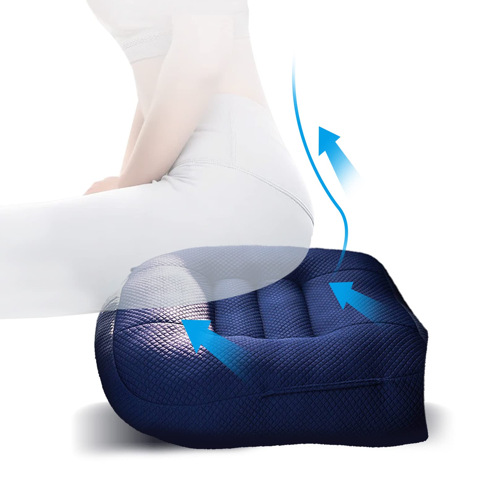 **Car Booster Seat for Adults - Adjustable Height Cushion with Breathable Mesh, Portable Seat Pad for Height Lift - Ideal for Car, Office & Home Use**