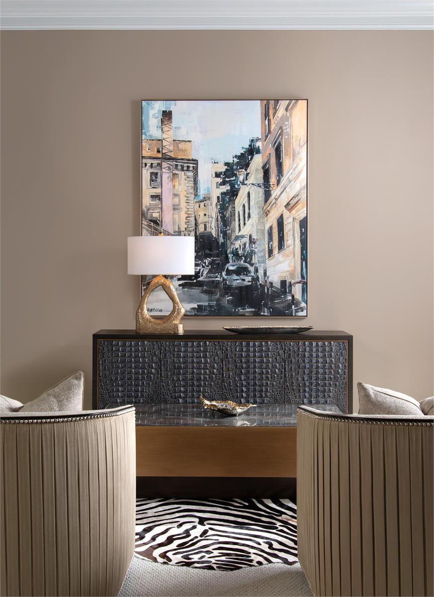 Modern Arctic Cocktail Table in Gold & Silver - Stylish Accent Table for Living Room, Bar, or Lounge Decor