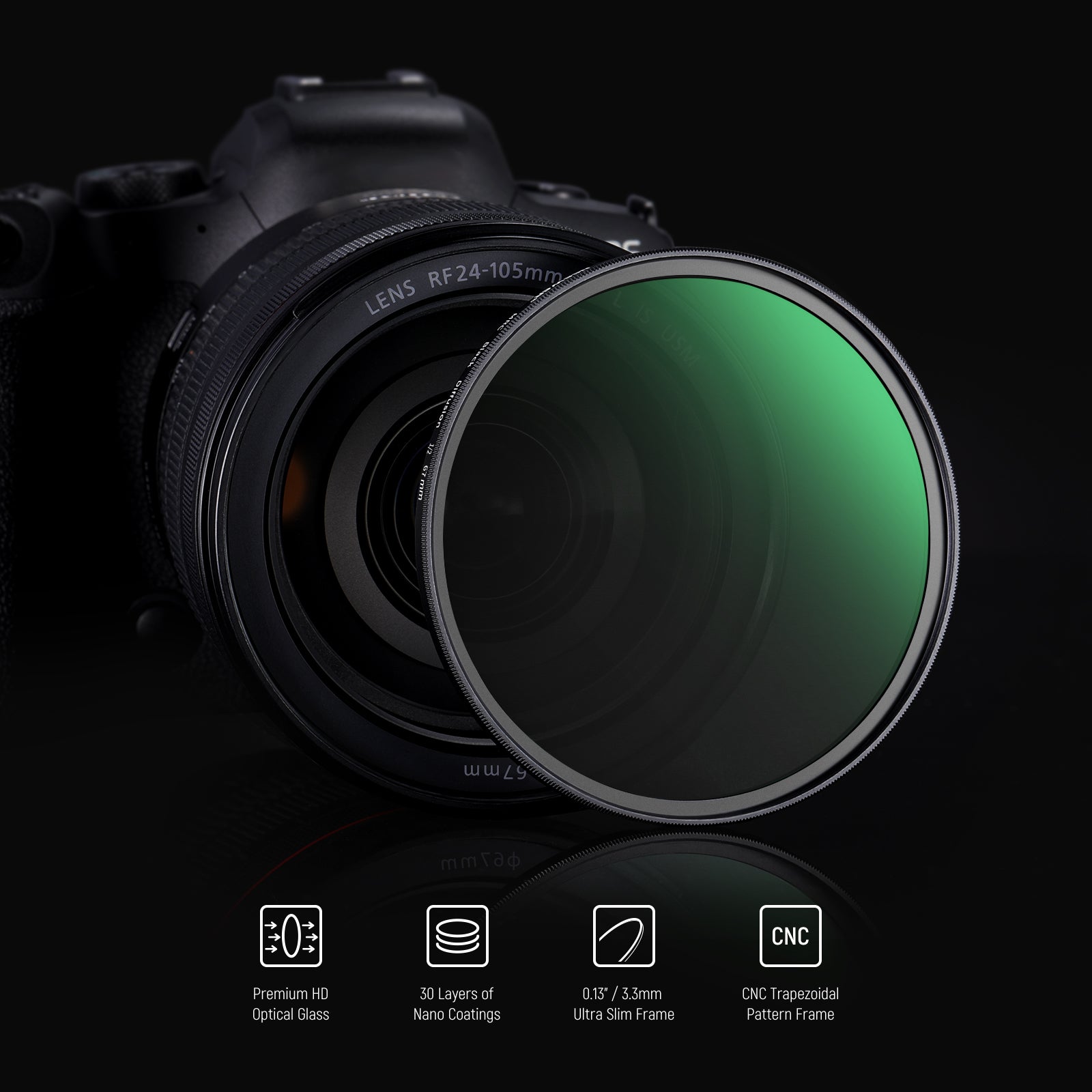 NEEWER Black Diffusion 1/2 Filter for Cinematic Video Effects - Perfect for Filmmaking, Photography & YouTube Content Creation