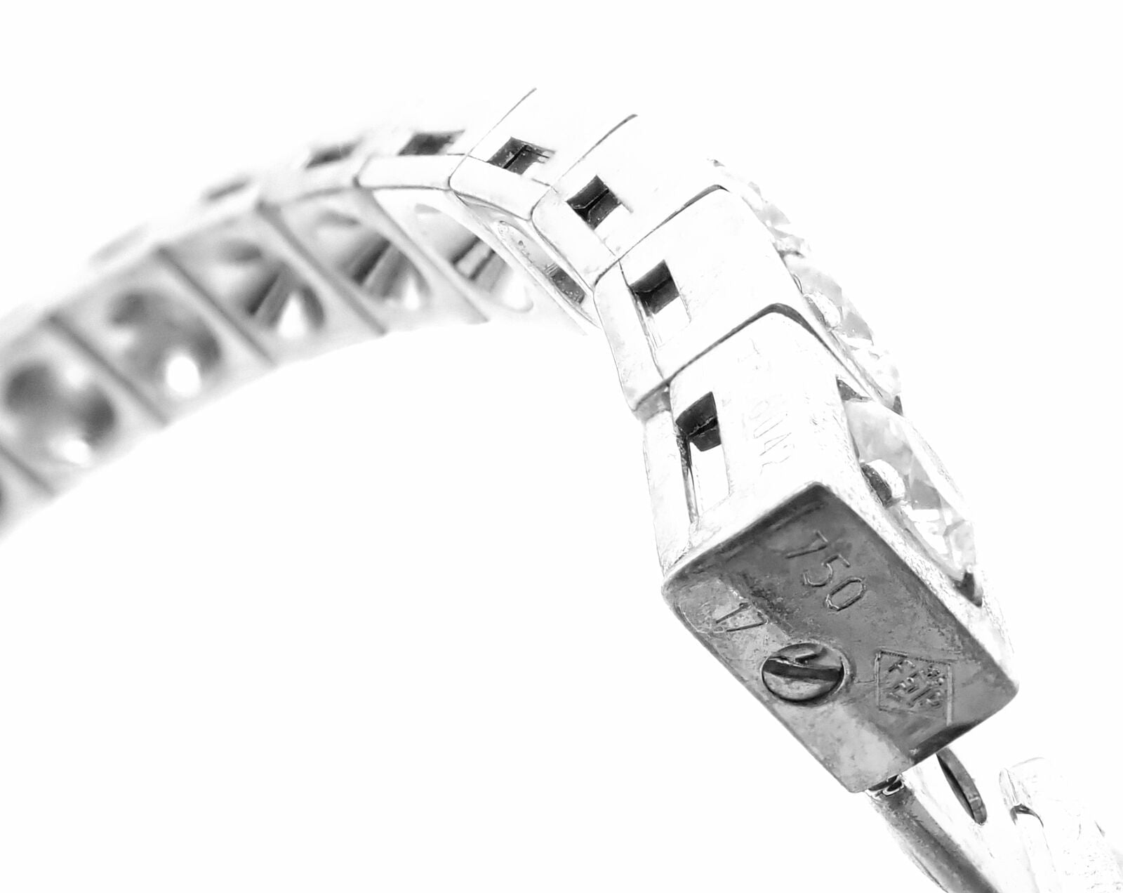 Authentic Cartier Tectonique 18K White Gold Diamond Tennis Bracelet - Luxury Jewelry for Women, Elegant Gift for Anniversary & Special Occasions