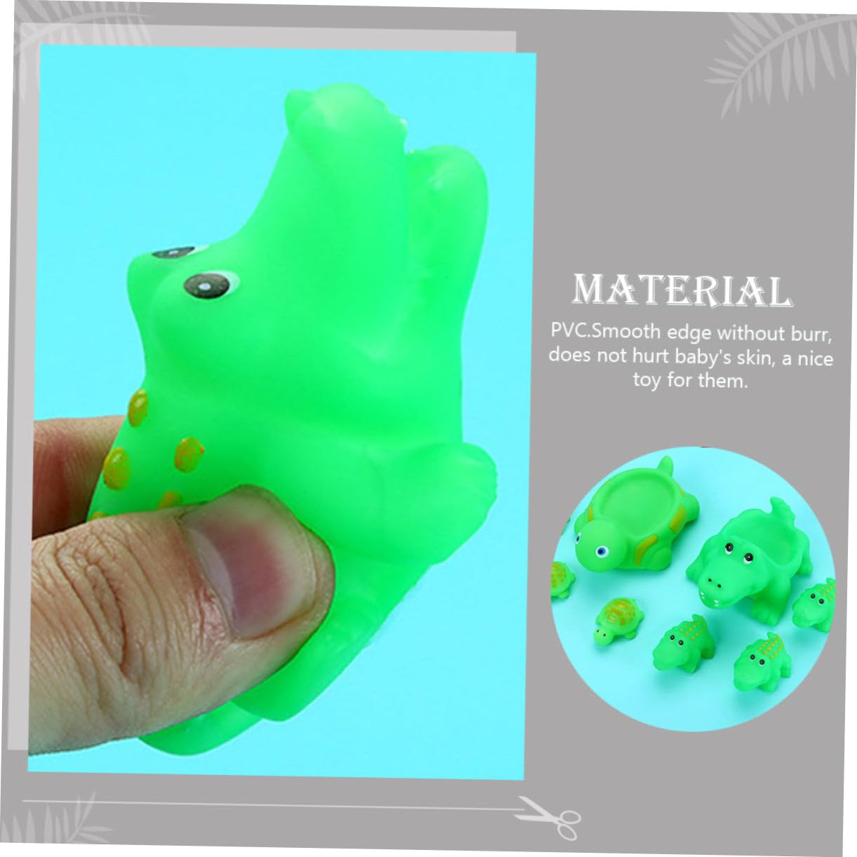 VICASKY 6-Pack Cartoon Crocodile Bath Toys - Fun Squirters for Kids, Pool & Bathtub Playtime - Safe PVC Material, Green Color (Great for Water Play, Bath Time Fun & Outdoor Pool Activities)
