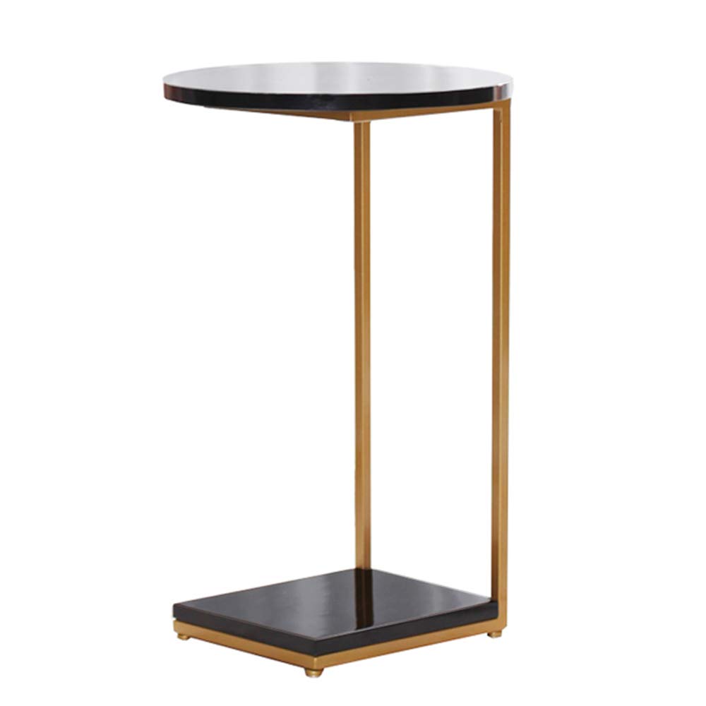 Nordic Luxury Wrought Iron Side Table - Xiaomei Small Coffee Table for Living Room, Bedroom, Bedside (Black, 65x40cm) - Perfect for Modern Home Decor & Compact Spaces