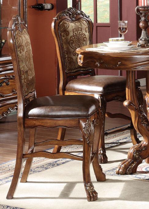 Acme Dresden Counter Height Dining Chairs Set of 2 - Brown Cherry Oak Wood Bar Stools for Kitchen Island, Breakfast Nook & Pub Table - Modern Farmhouse Style Counter Stools with Comfortable Back Support