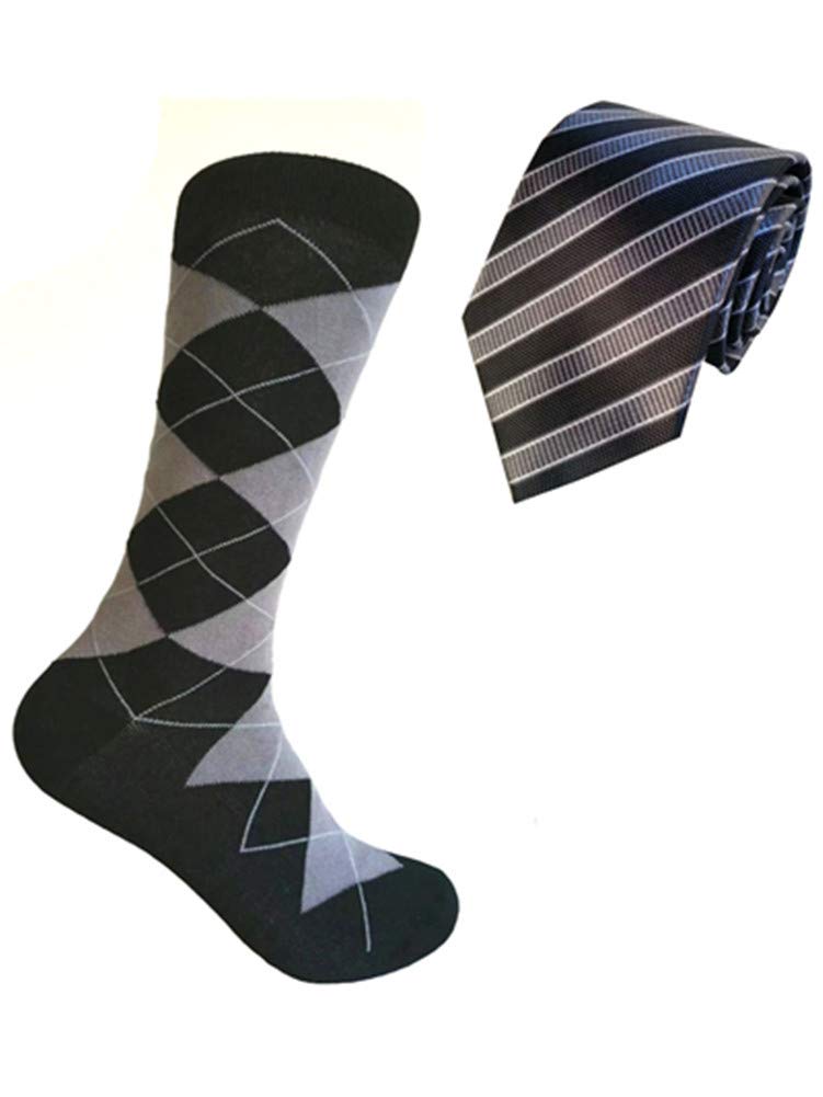 TRM Men's Dress Socks & Necktie Gift Set - Formal Business Attire Accessories for Office, Wedding & Special Occasions