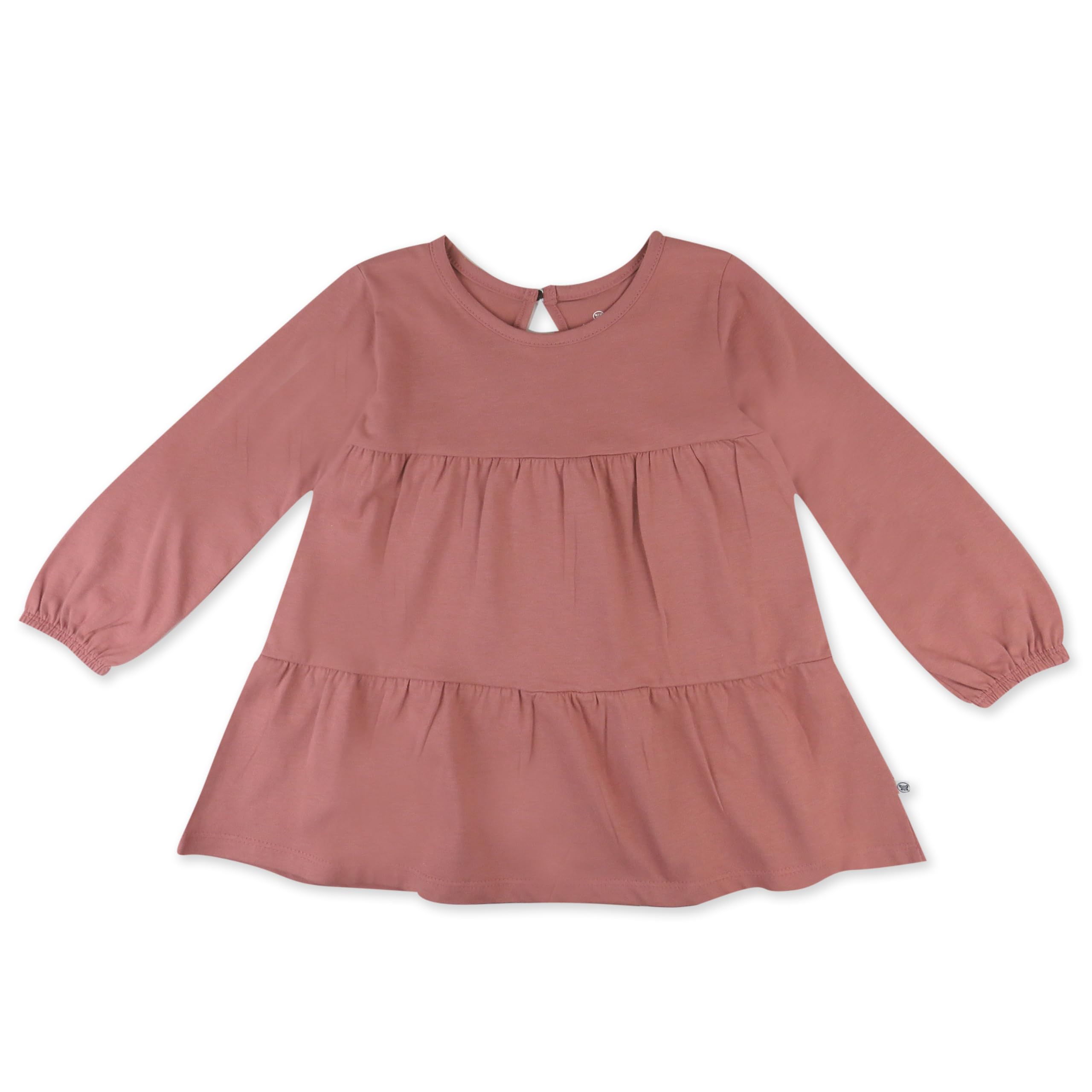 Honest Baby Girls Long Sleeve Tiered Dress - Ash Rose - Size 6 Years | Casual Wear, Party Outfit & Special Occasion Dresses for Toddlers