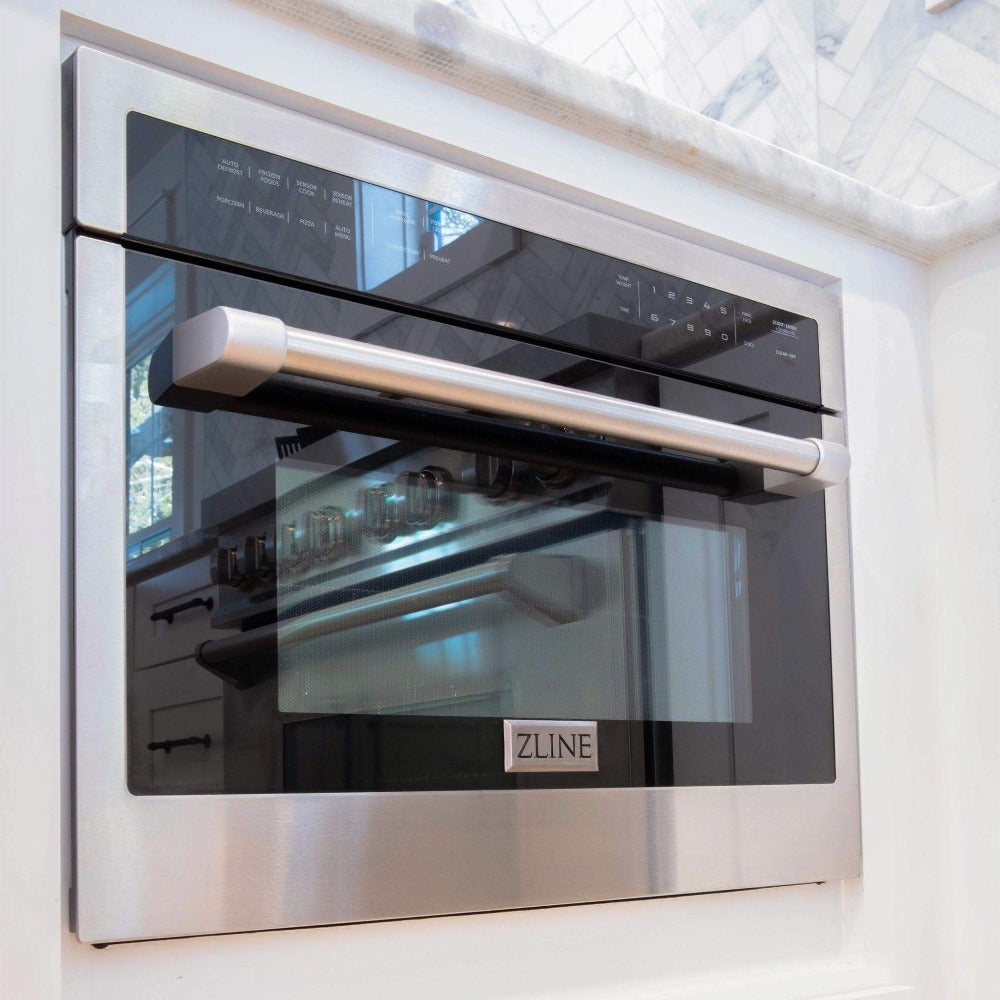 ZLINE 24 Inch Built-In Convection Microwave Oven - Stainless Steel, Speed & Sensor Cooking (MWO 24) | Perfect for Modern Kitchens, Small Spaces & Fast Meal Prep