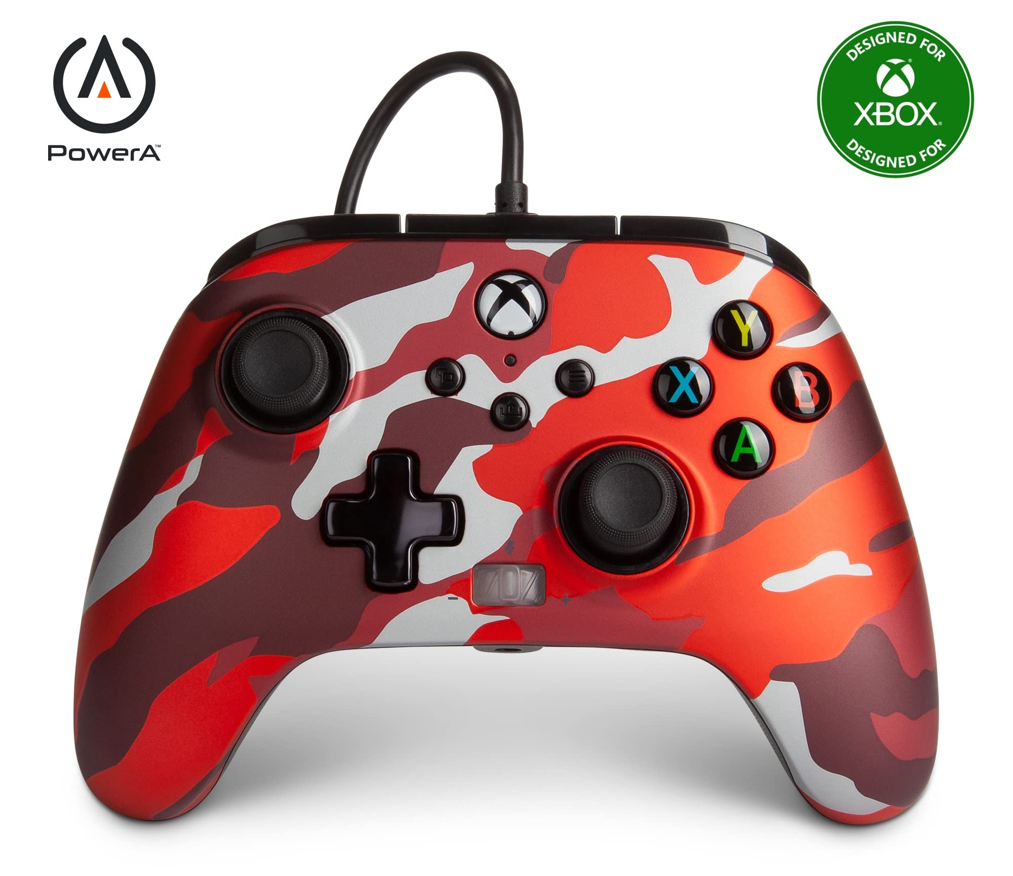 PowerA Enhanced Wired Controller for Xbox Series X|S - Metallic Red Camo | Xbox One & Series X/S Compatible Gamepad | Ergonomic Design for Long Gaming Sessions | Perfect for FPS, Racing & Action Games
