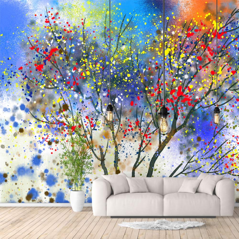Abstract Great Tree Removable Wallpaper - Peel and Stick Wall Mural for Bedroom Decor (66x96 inches) - Perfect for Home, Office, Nursery & Dorm Room Wall Art