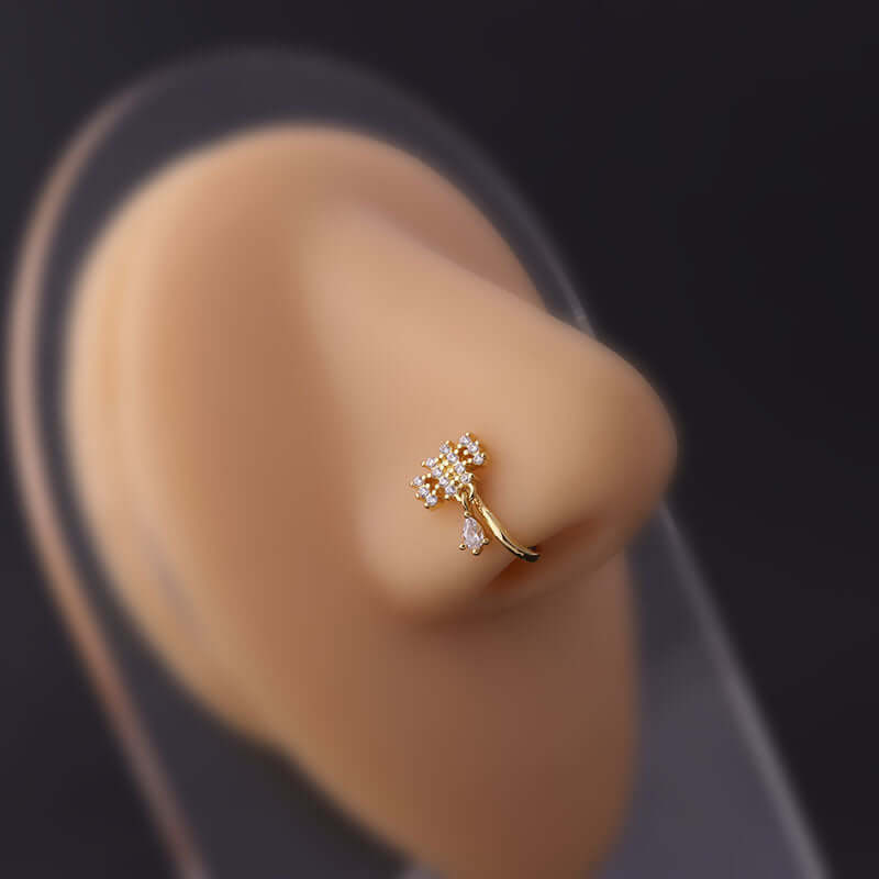 18K Gold Plated Fake Nose Ring & Nose Cuff - Elegant Pearl Nose Jewelry for Women | Perfect for Parties, Weddings & Special Occasions | HSPJ696