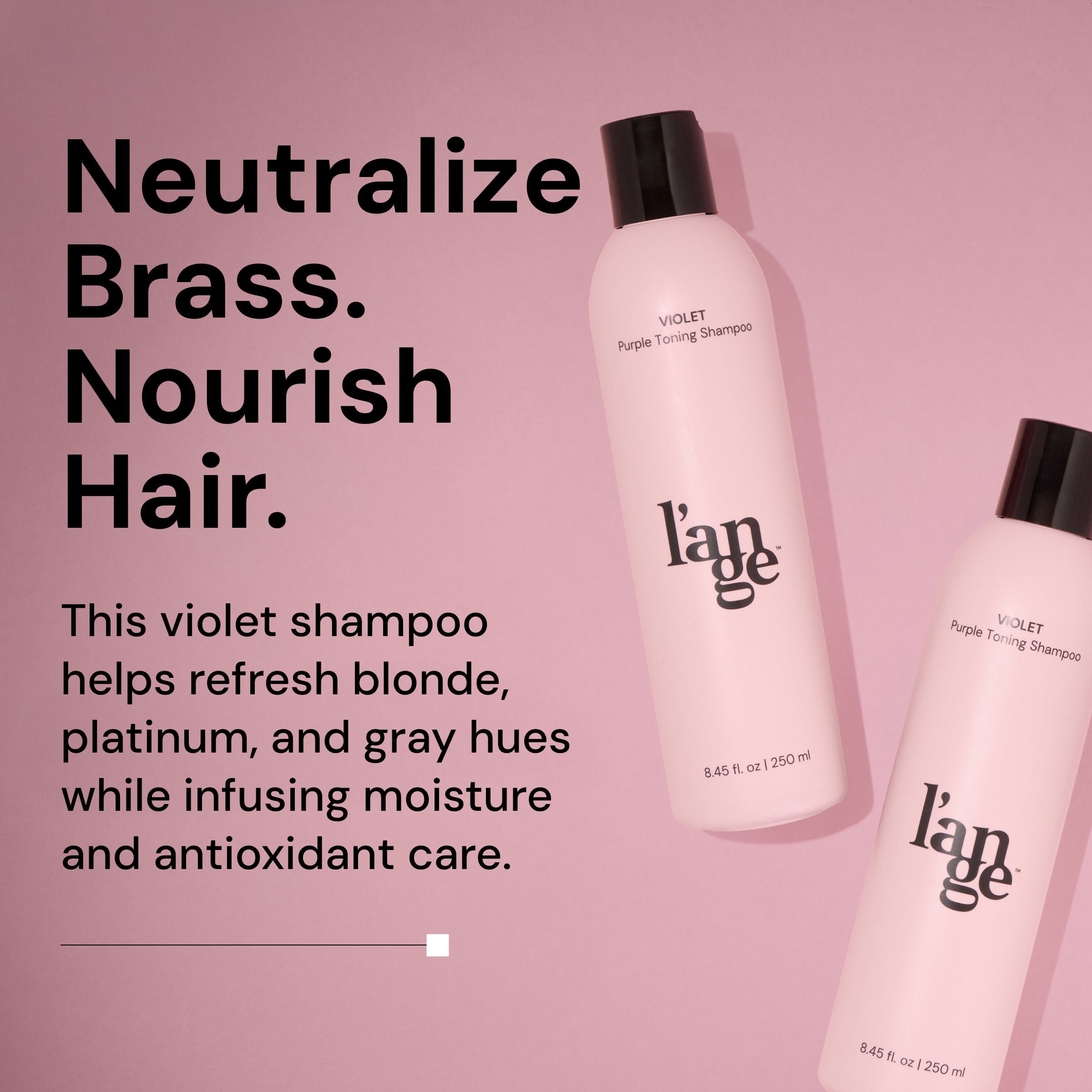 Intense Violet Shampoo for Blonde & Gray Hair - Toning Purple Shampoo to Neutralize Brassiness & Yellow Tones - Perfect for Color-Treated, Bleached, or Natural Silver Hair at Home Salon Use