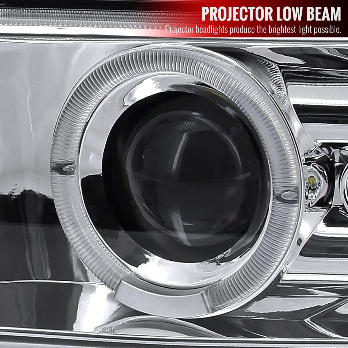 99-02 Chevy Silverado & 00-06 Suburban Clear Projector Headlights with LED Bumper Lamps - High Visibility Upgrade for Night Driving & Off-Road Adventures