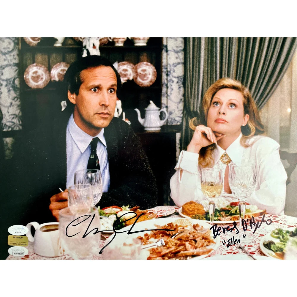 Chevy Chase & Beverly D'Angelo Autographed Christmas Vacation 11x14 Photo - JSA Certified - Perfect for Holiday Decor & Movie Memorabilia Collectors