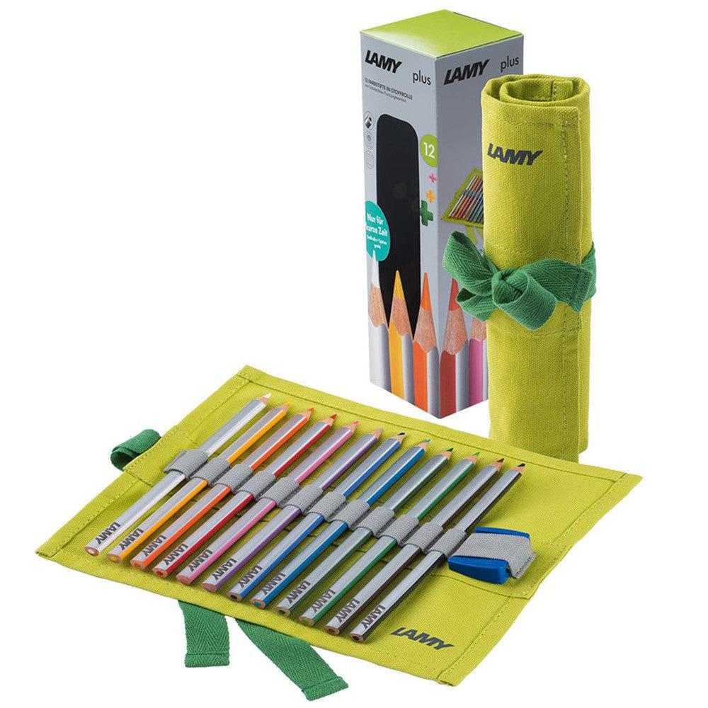 LAMY Premium Colored Pencils Set - 12 Vibrant Artist Pencils with Bonus Color Cloth Roll - Perfect for Sketching, Drawing & Adult Coloring Books