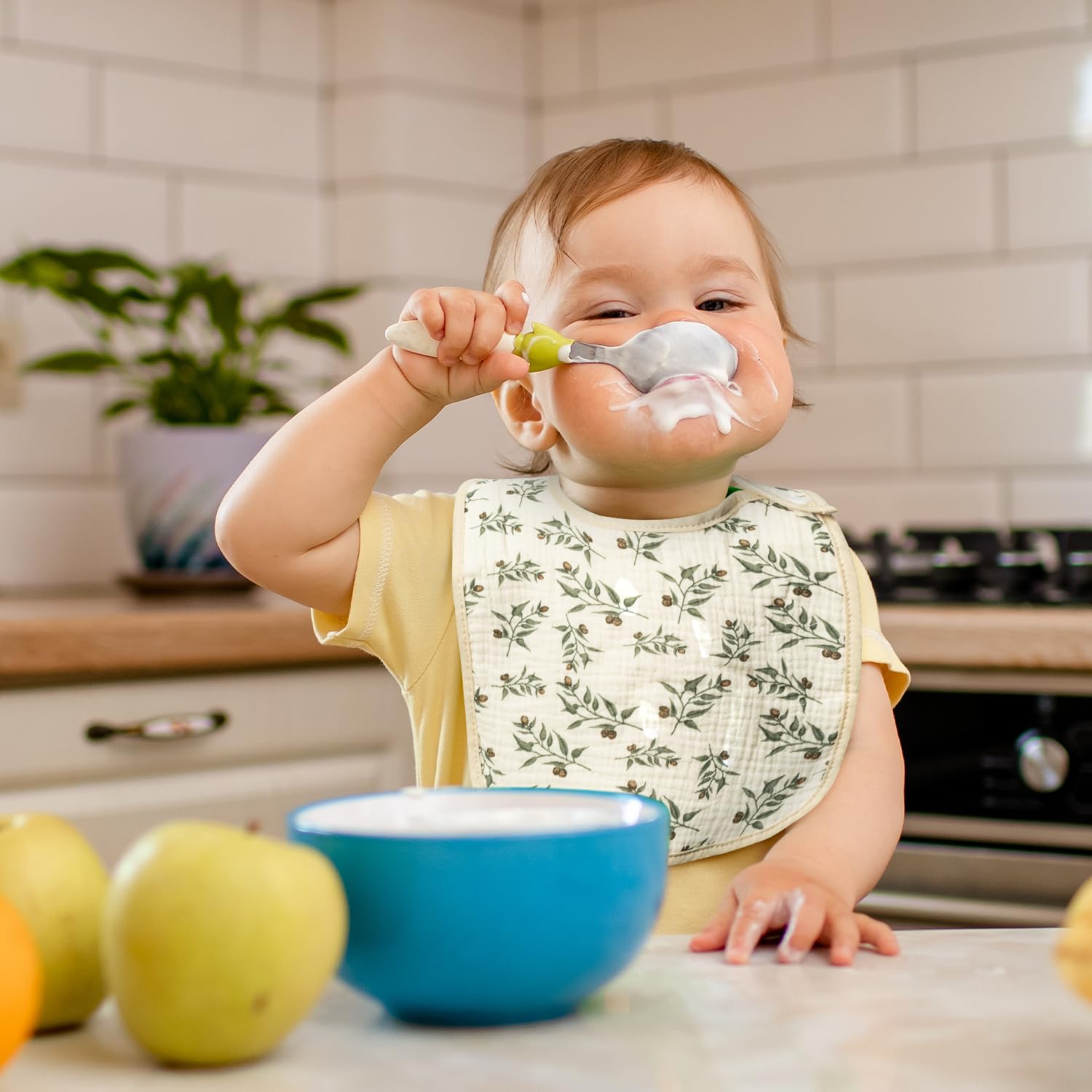 Zainpe 6-Pack Soft & Absorbent Muslin Cotton Baby Bibs - Drool Proof Burp Cloths for Newborns, Infants & Toddlers - Perfect for Feeding, Teething & Messy Playtime