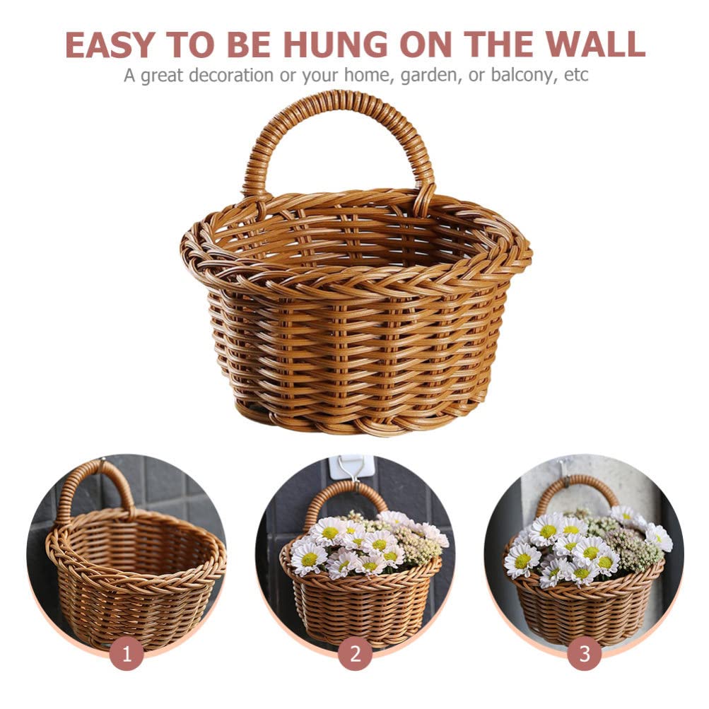 Cabilock Woven Storage Baskets - Hanging Onion Potato Garlic Ginger Basket, Wall-Mounted Vegetable Keeper & Home Organizer for Kitchen, Bathroom, Bedroom (Natural Wicker, Multipurpose Storage Solution) - Perfect for Pantry Organization, Farmhouse Decor, and Small Space Storage