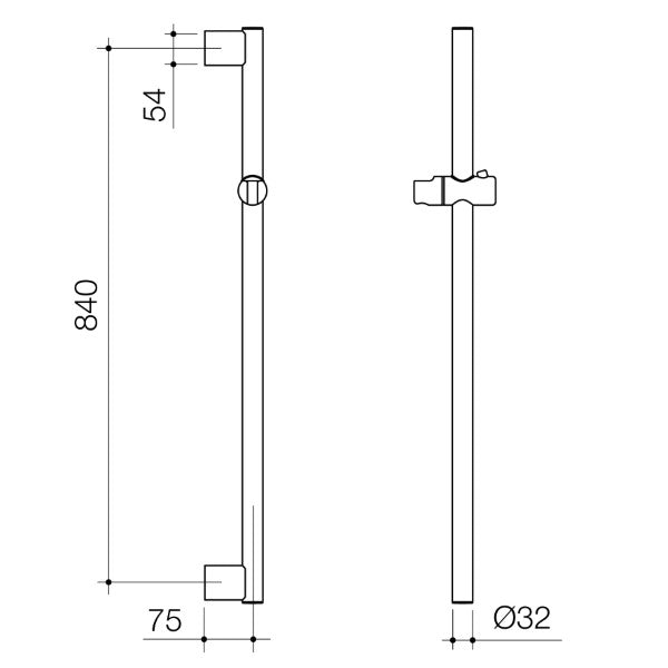 Caroma Opal Support VJet Shower with 900mm Rail in Brushed Nickel - ADA Compliant Walk-In Shower System for Elderly & Disabled Bathroom Safety