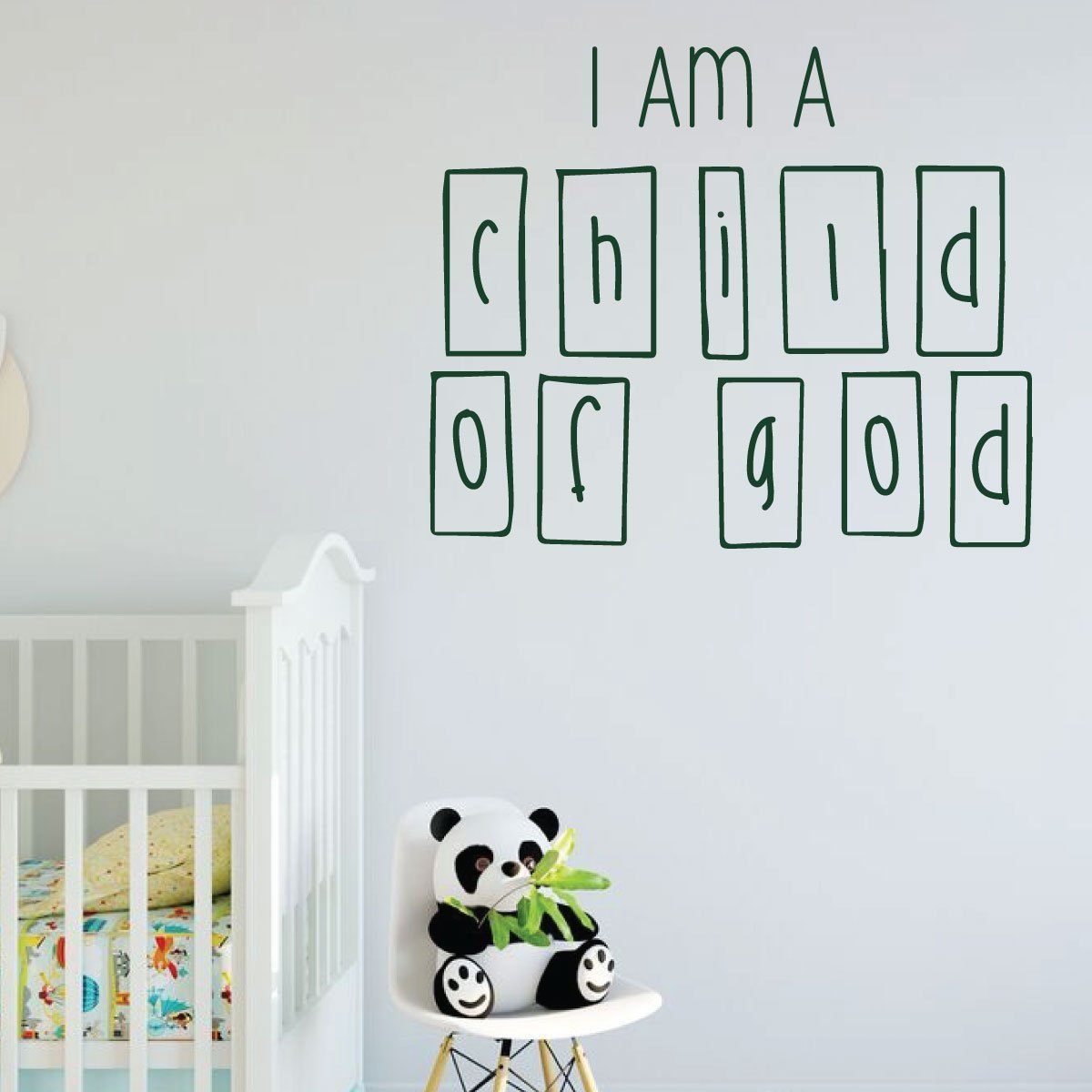 LDS Wall Decal - I Am A Child Of God - Nursery Room Vinyl Decoration for Home, Bedroom or Living Room - Perfect for Baby Shower Gifts & Christian Home Decor