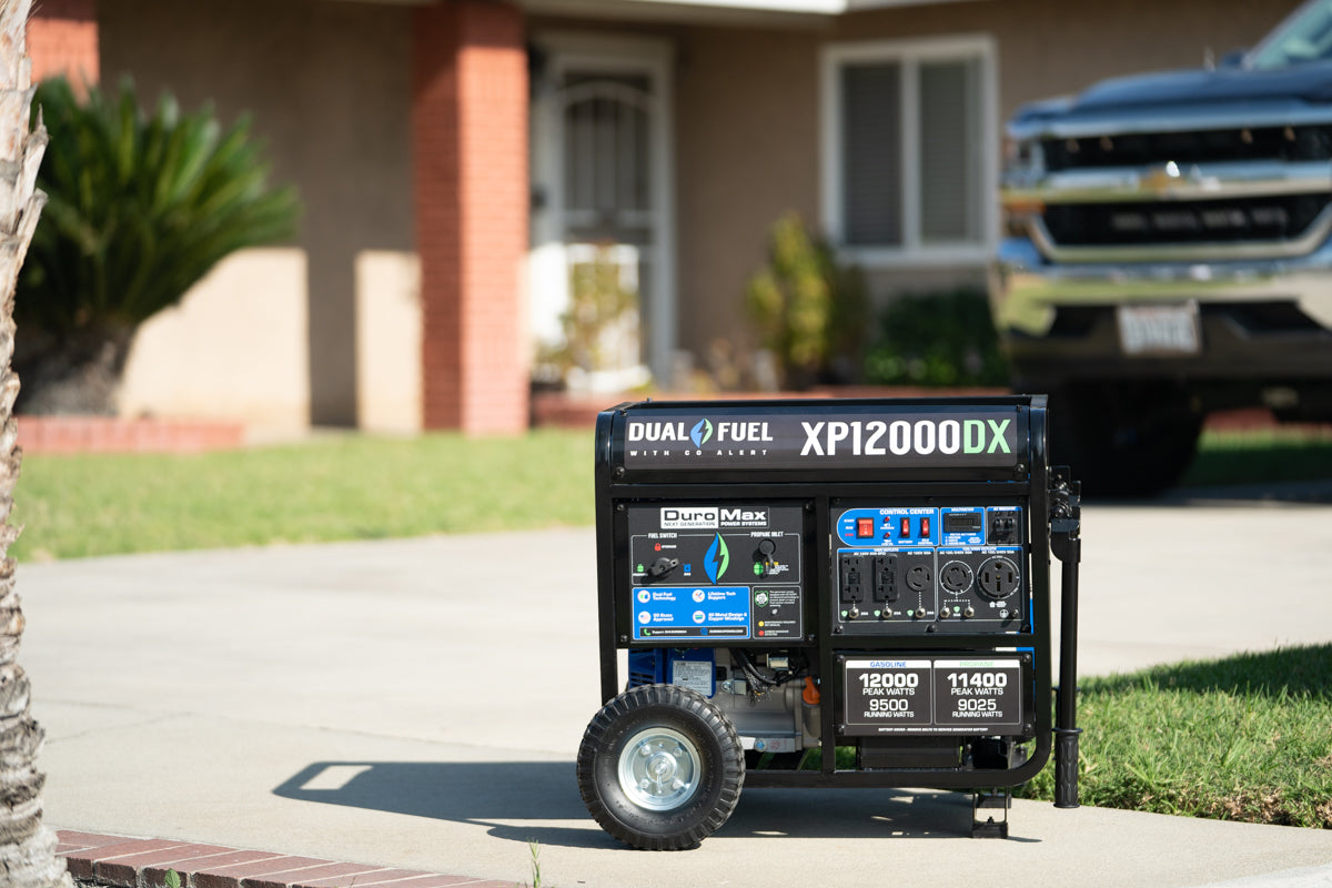 12,000W Dual Fuel Portable Generator with CO Alert - Reliable Backup Power for Home, Camping & Emergency Use