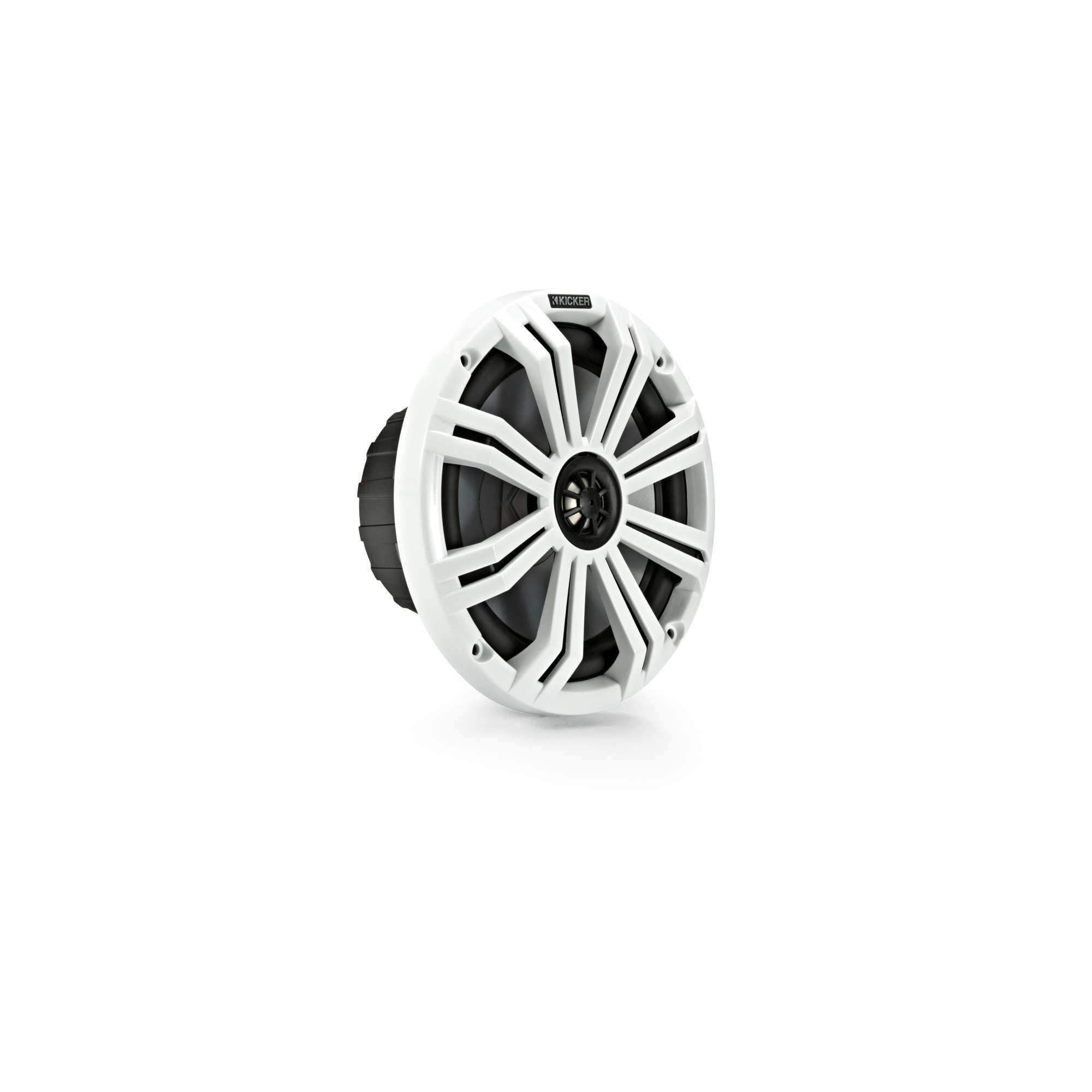 Kicker 8-Inch White Marine LED Speakers - High-Performance OEM Replacement Pair for Boats and Outdoor Adventures