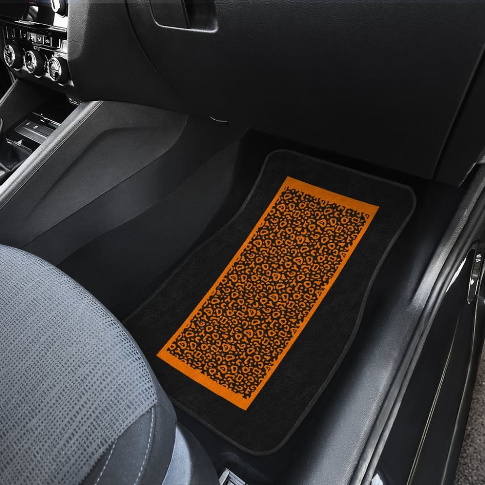 Premium Black & Brown Leopard Print Car Floor Mats - All-Weather Protection for SUVs, Trucks & Sedans - Perfect for Road Trips & Daily Commutes