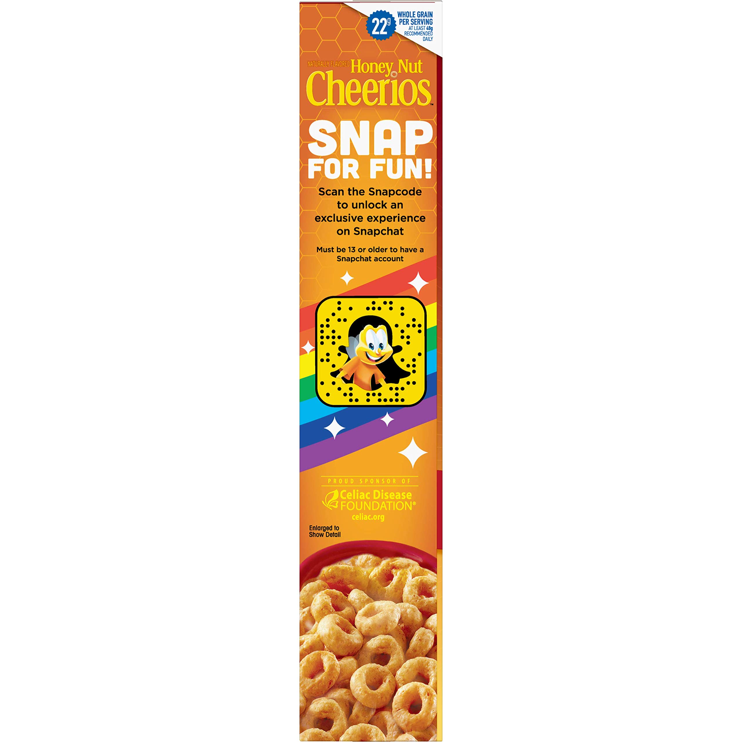 Honey Nut Cheerios Gluten-Free Breakfast Cereal - 19.5 oz (Pack of 12) | Whole Grain Oats with Real Honey | Family Size Bulk Box | Perfect for School Lunches, Office Snacks & Quick Breakfasts