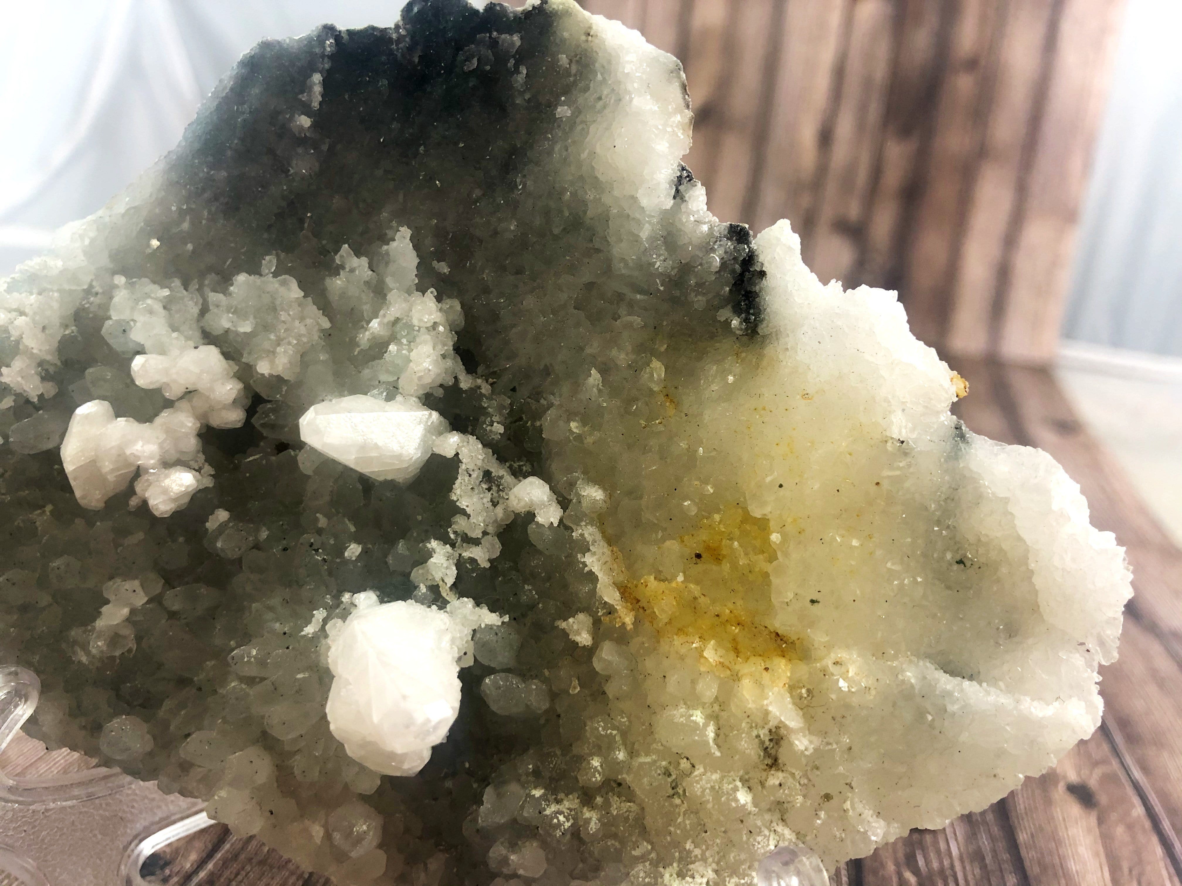 Natural Bulgarian Quartz and Calcite Crystal Specimen - Healing Stones for Meditation, Reiki, and Home Decor